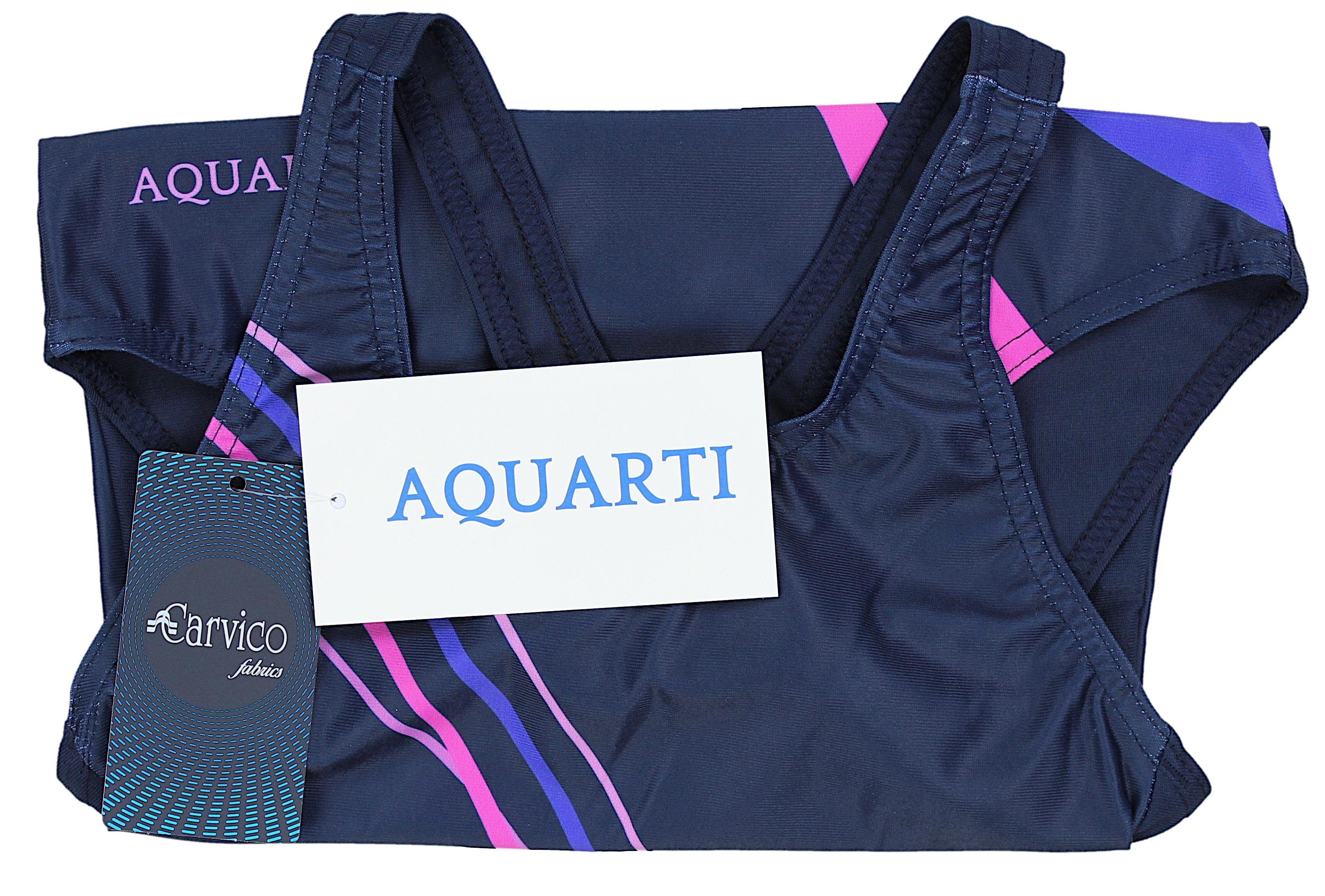Aquarti Badeanzug Mädchen Schwimmanzug Wellen / Chlorresistent Dunkelblau Wettkampf Lila / Muscleback Rosa Badeanzug