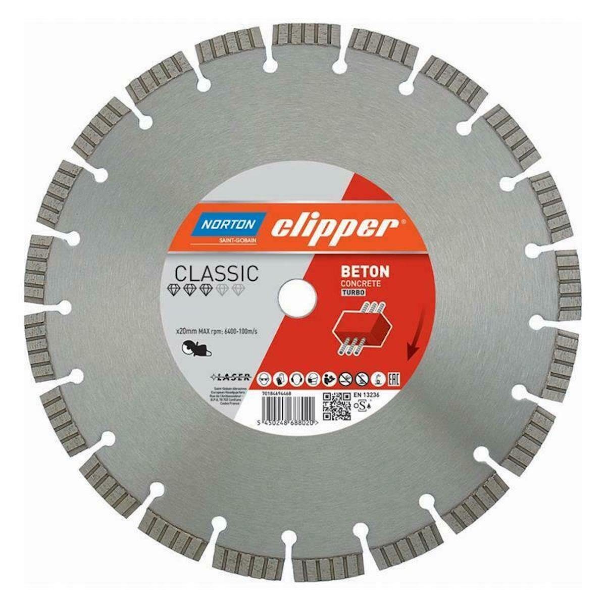 CLIPPER 230x22,2 - NORTON Trennscheibe Diamanttrennscheibe Turbo mm Beton