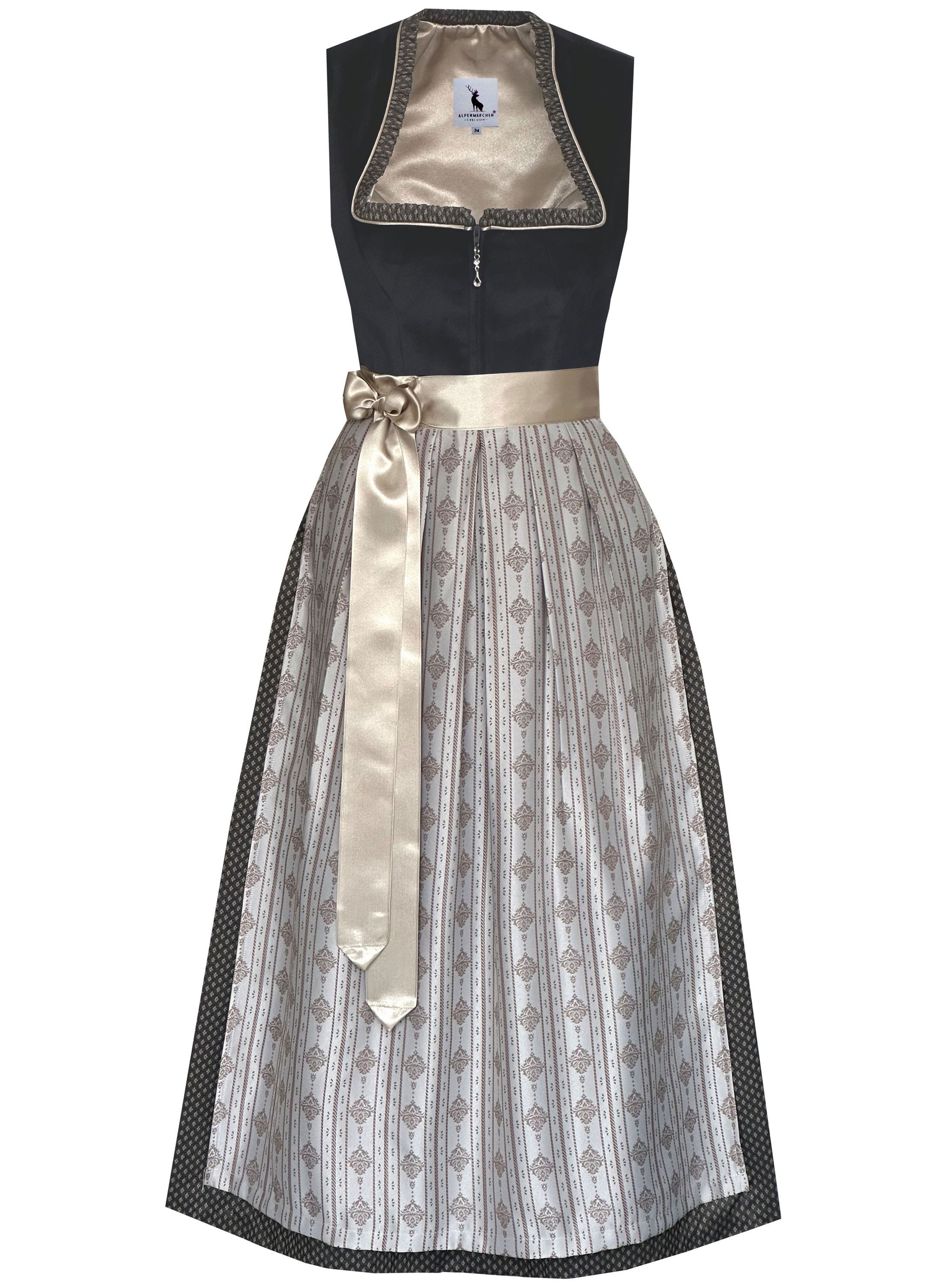 Alpenmärchen Dirndl Langes Dirndl Adele in schwarz - ALM1029 günstig online kaufen