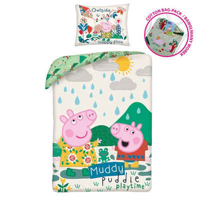 Bettwäsche Peppa Pig Постельное белье-Set 140x200 + 90x90 cm + inklusive Turnbeutel, Halantex