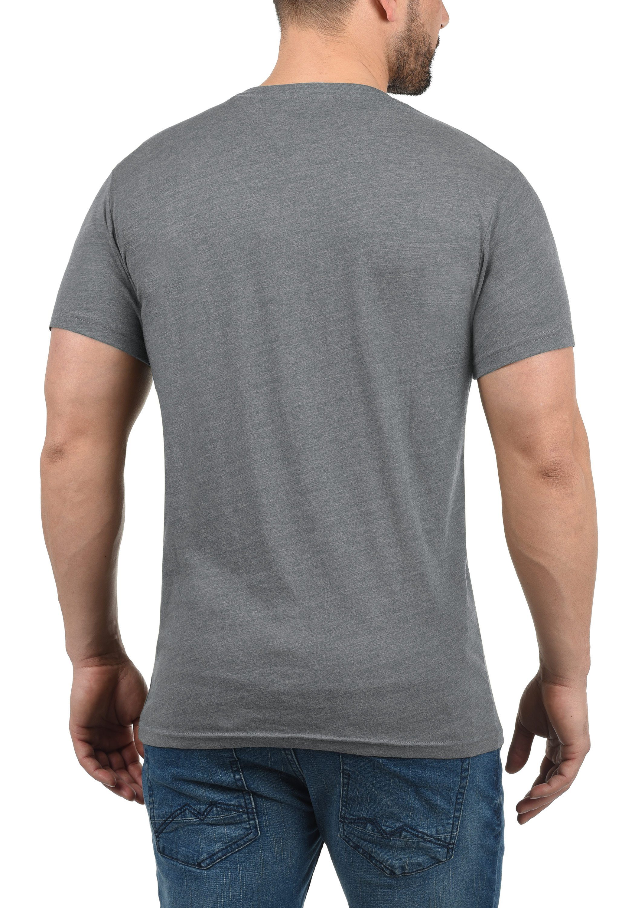 Kurzarmshirt Melange Effekt Melange Grey (8236) !Solid V-Shirt mit SDBedo