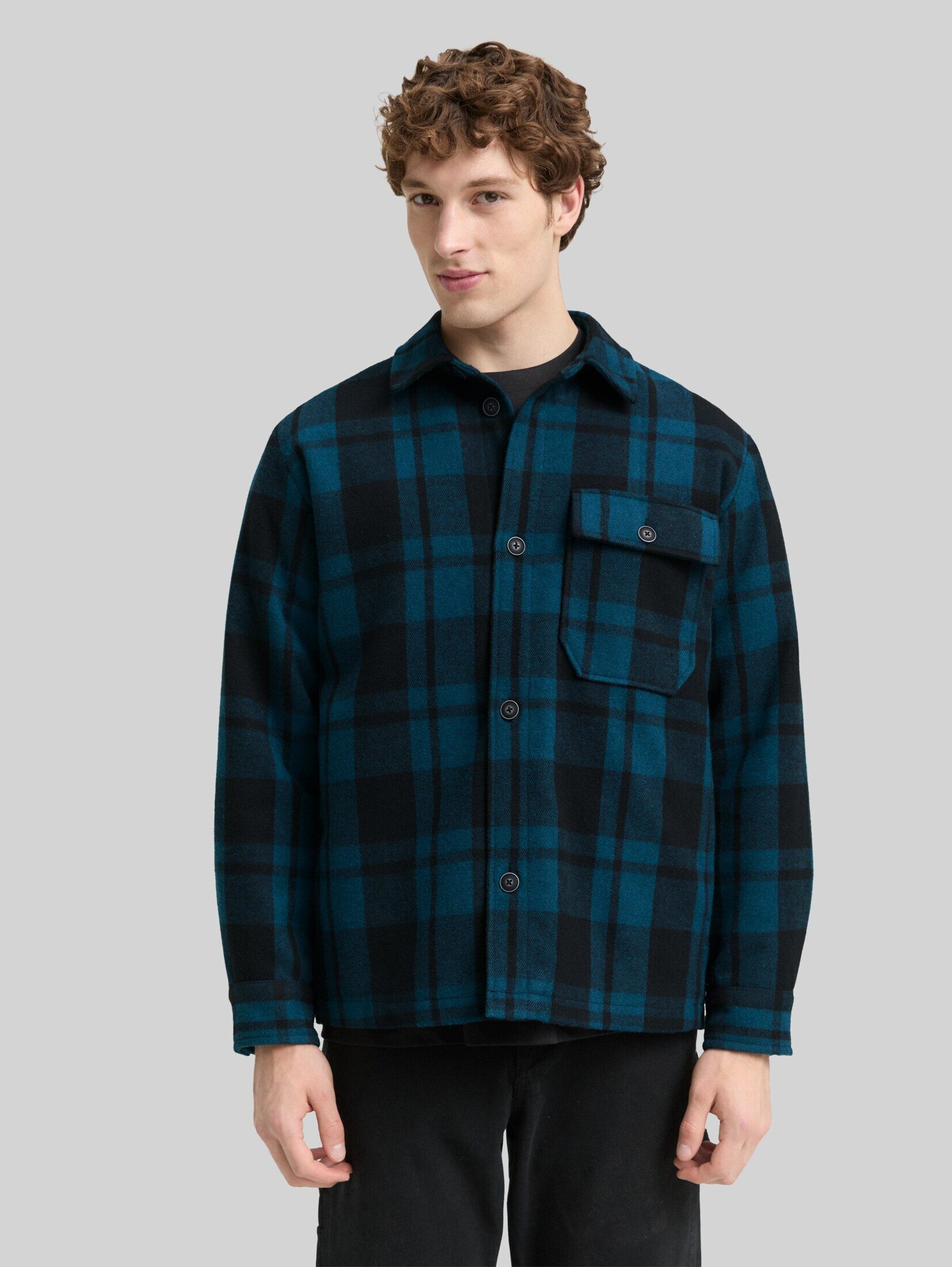 TOM TAILOR Denim Winterjacke Jacken Overshirt Jacke in Woll-Optik
