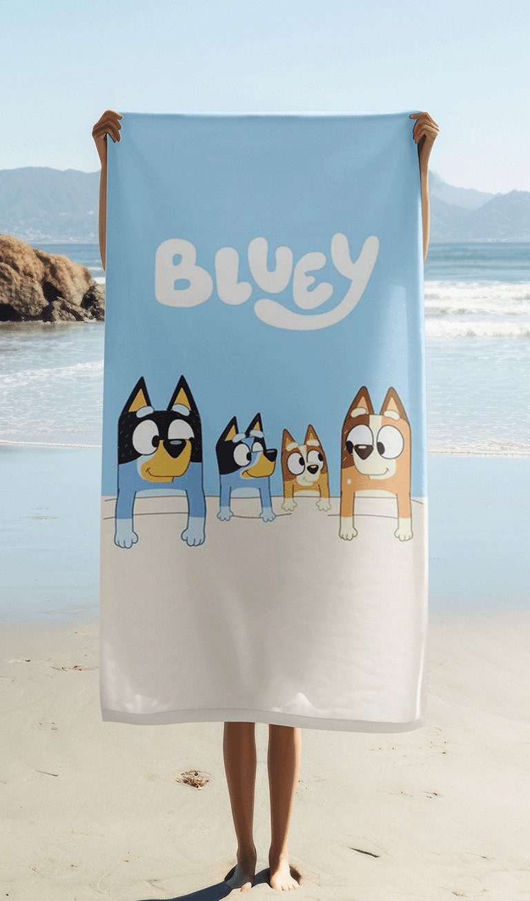 Jerry Fabrics Handtücher Bluey Heeler Badetuch Strandtuch Duschtuch 70 x 140 cm 100% Baumwolle, (1 Duschtuch, 1-St), Langlebig