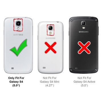CoolGadget Handyhülle Denim Schutzhülle Flip Case für Samsung Galaxy S4 5 Zoll, Book Cover Handy Tasche Hülle für Samsung S4 Klapphülle