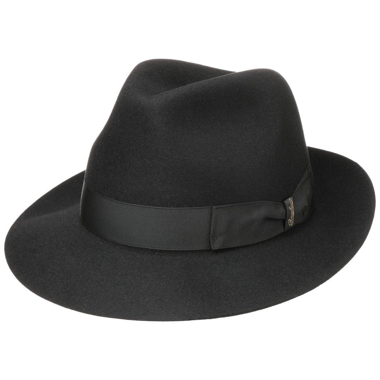 Borsalino Filzhut Filzhut mit Futter, Made in Italy schwarz