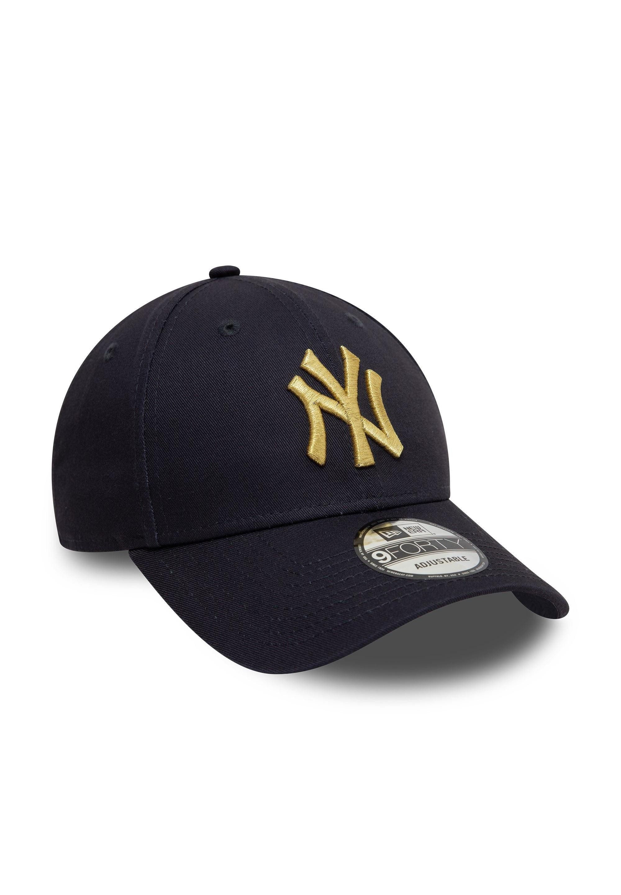 New Era Baseball Cap New York Yankees MLB Metallic Marineblau Verstellbare 9Forty Cap New E (1-St)