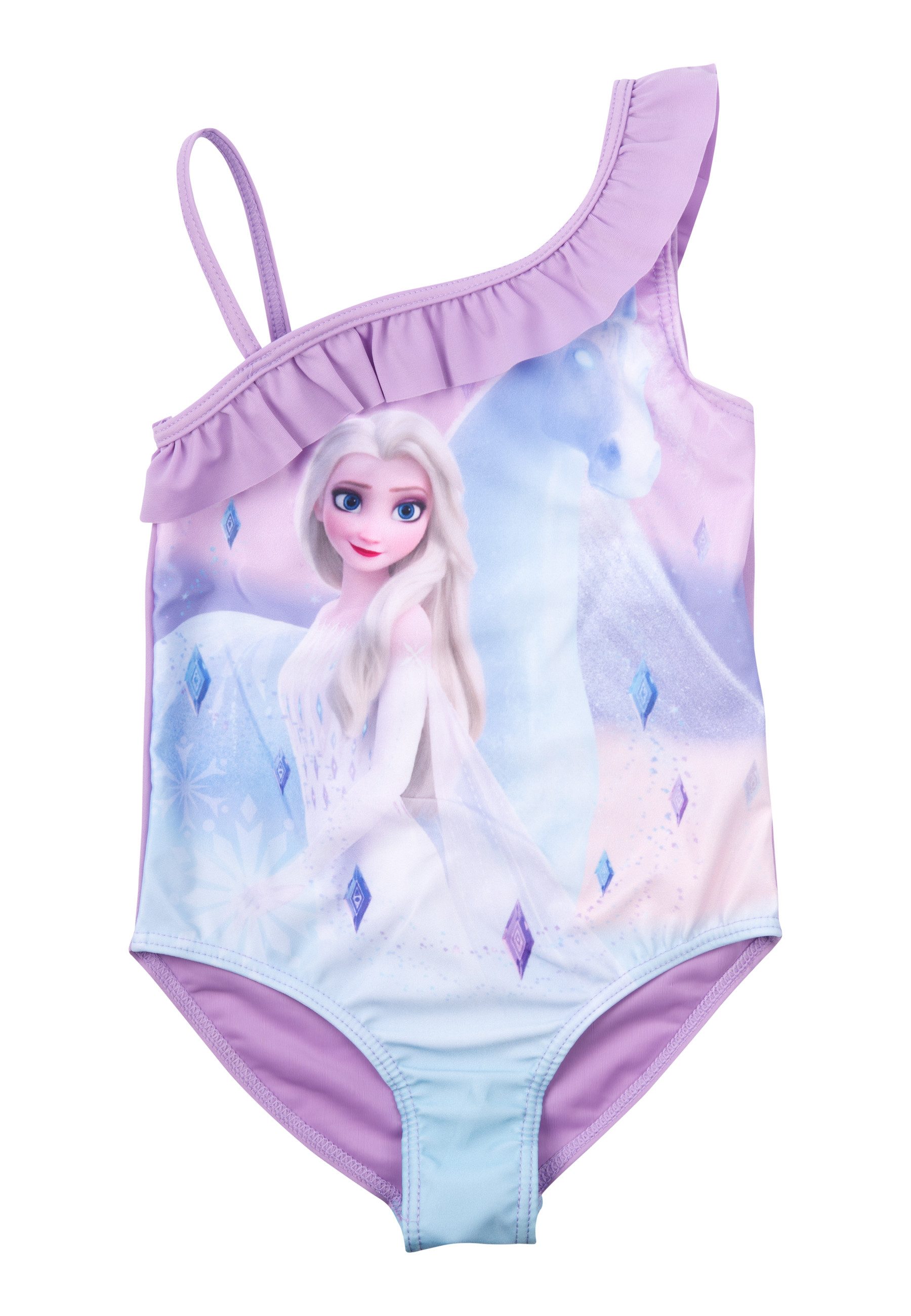 Badeanzug Disney - Die Eiskönigin - Frozen - Elsa, Zweiteiler mit Rüschen