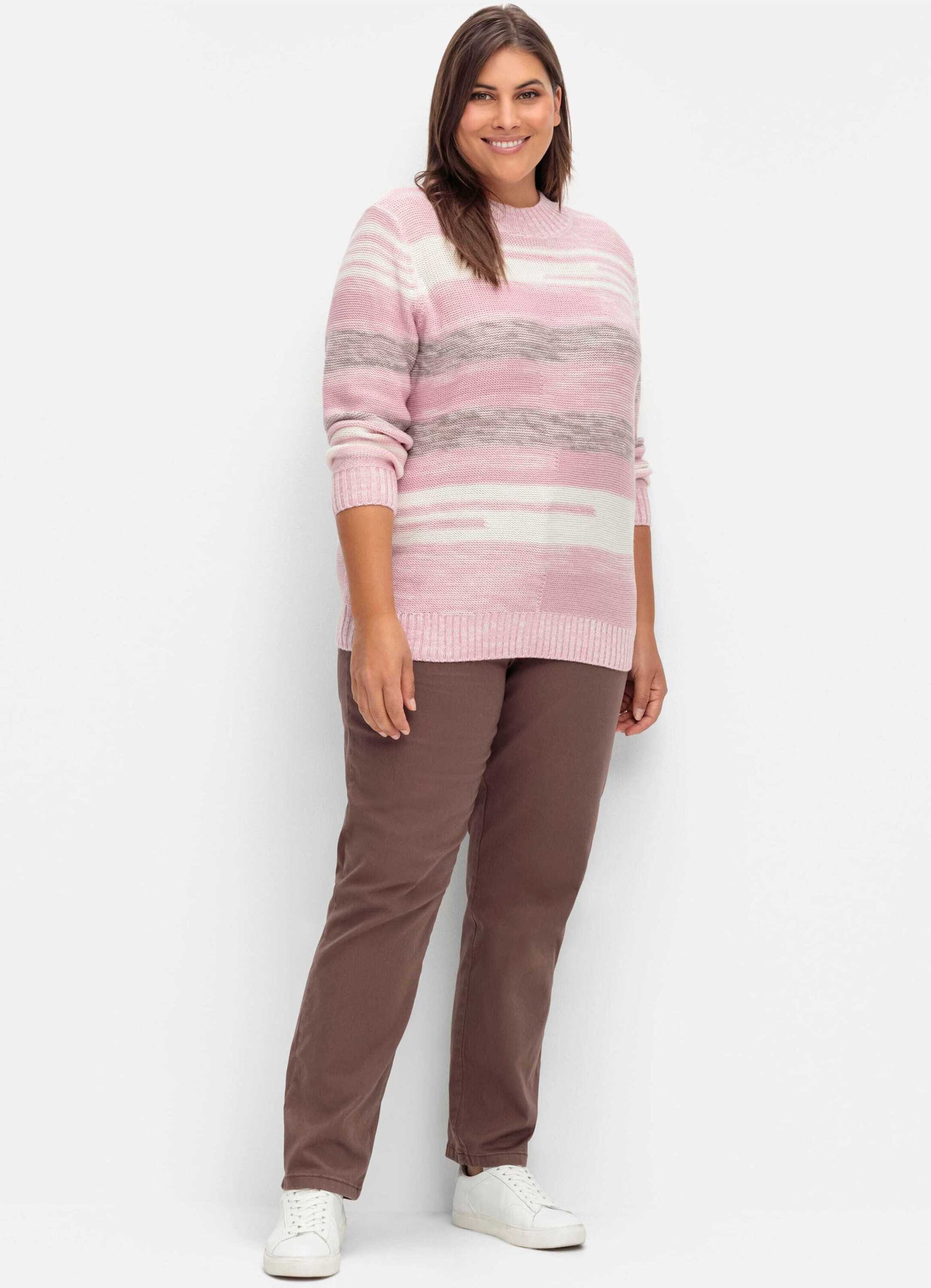 Sieh an! Strickpullover Pullover Langarm Links-Strick
