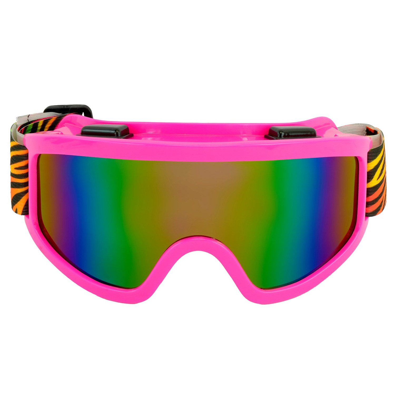 Verkleidungsmaske Party Skibrille zum 80er Jahre Kostüm, Pink Mehrf