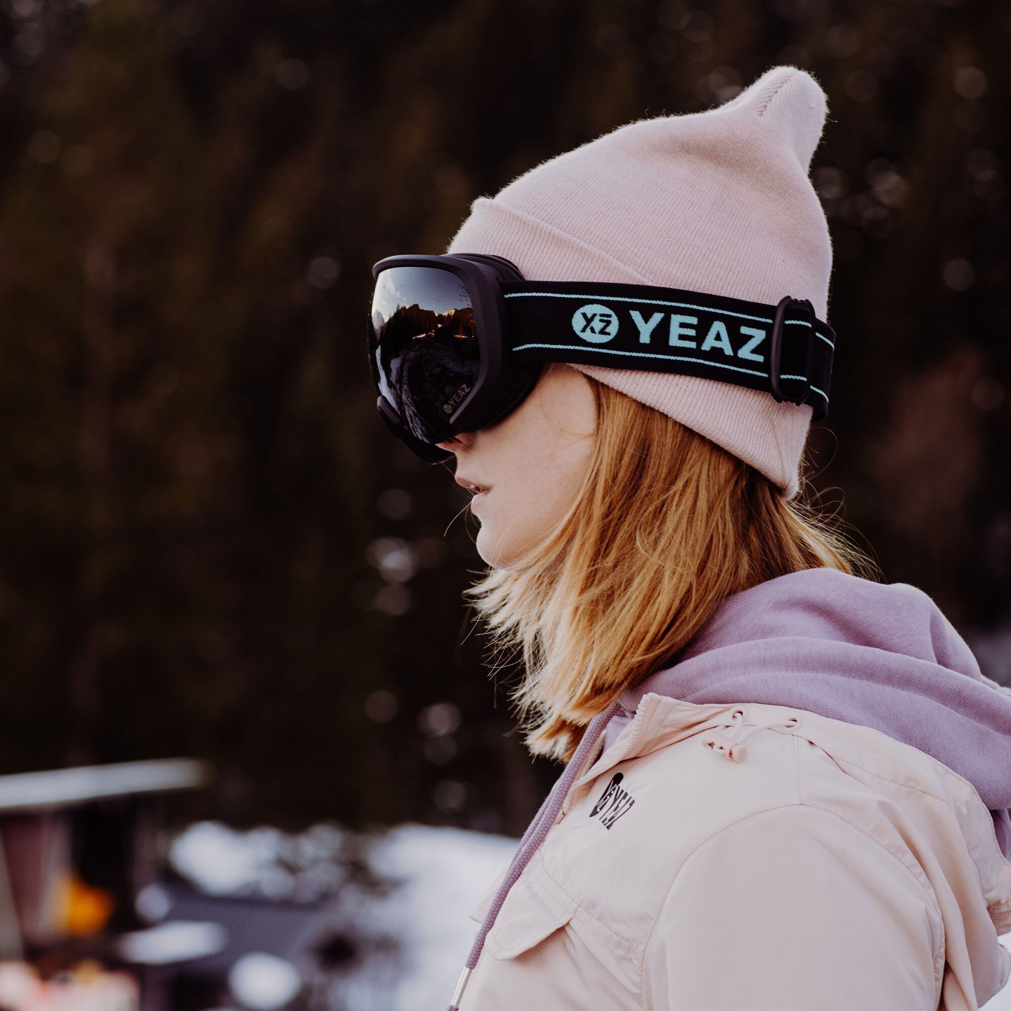 YEAZ Skibrille BLACK Snowboardbrille RUN, Jugendliche Erwachsene und Premium-Ski- für und