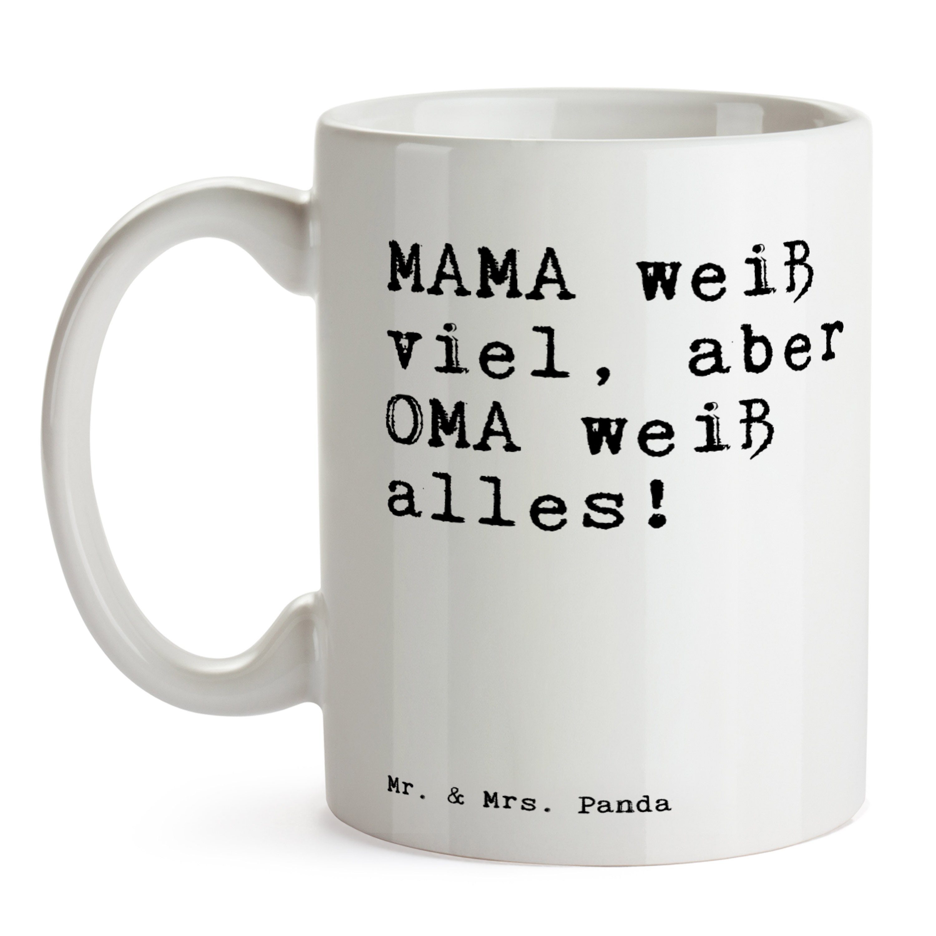Mrs. weiß - Familie, Geschenk, & Keramik viel, Porzell, Panda MAMA Mr. aber... Weiß Teetasse, - Tasse