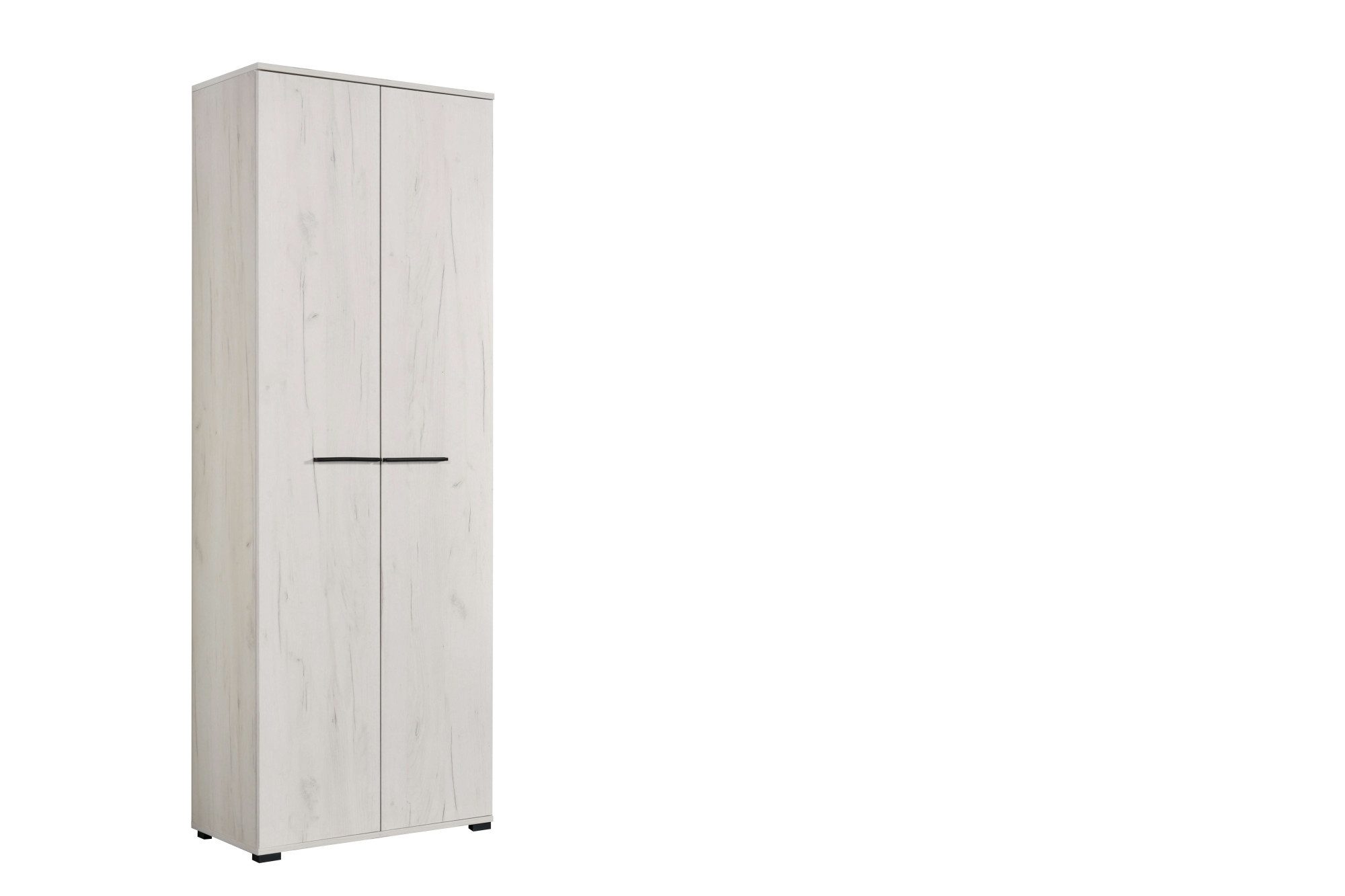 Home affaire Garderobenschrank Lorca Drehtürenschrank, Dielenschrank, Flurschrank, Mehrzweckschrank Modernes Design in Eiche-Optik mit ABS-Kanten, 2-türig