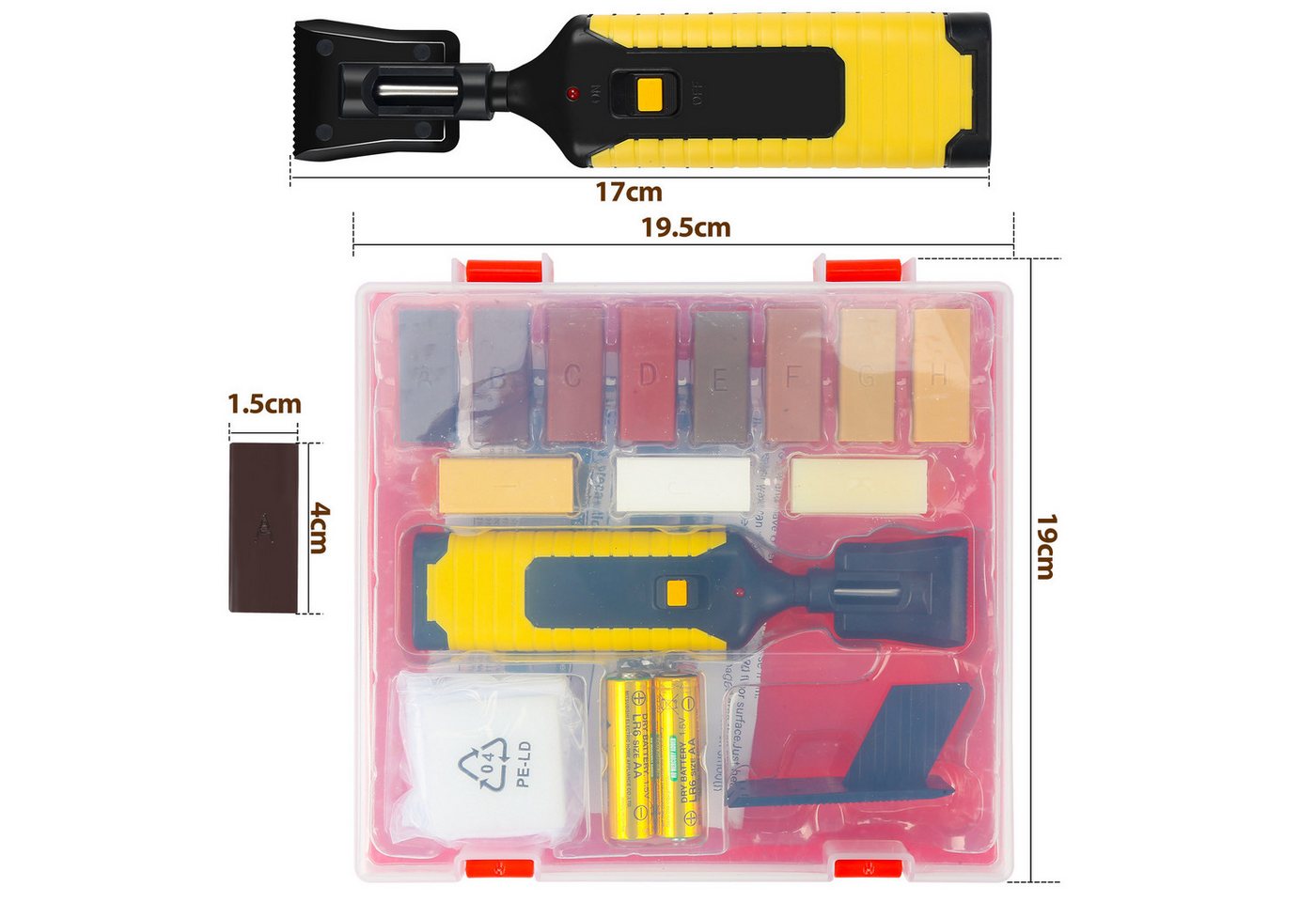 Thumbnail - Clanmacy Bodenfliese Boden Reparaturset Fliesen Reparaturset Laminat Parkett Kork, Holz, Farbe, Set, 11 Farbtöne Inkl, W...