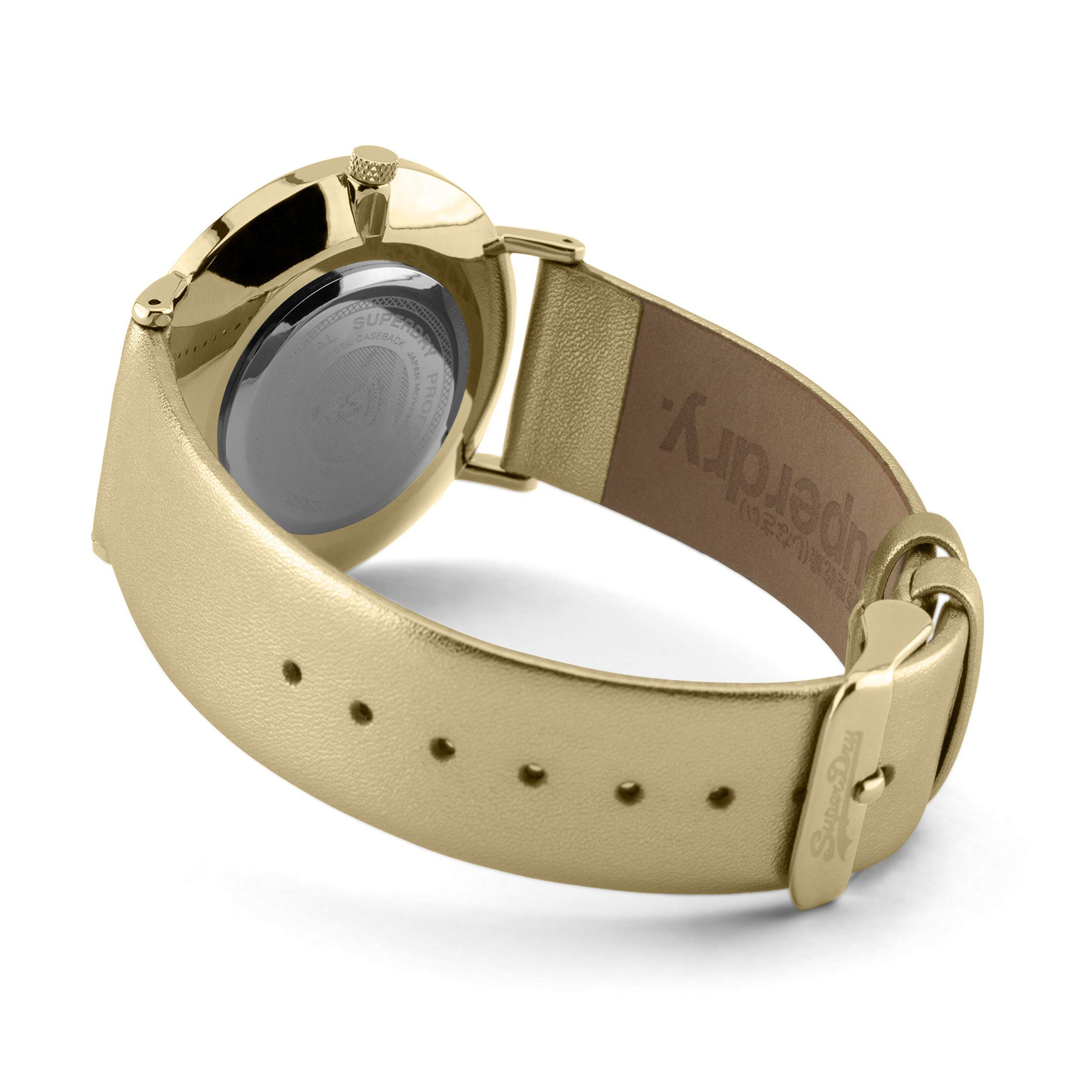 Superdry Quarzuhr Superdry Damen Analog Quarz Uhr mit Leder Armband SYL251G, Superdry Damen Analog Quarz Uhr mit Leder Armband SYL251G