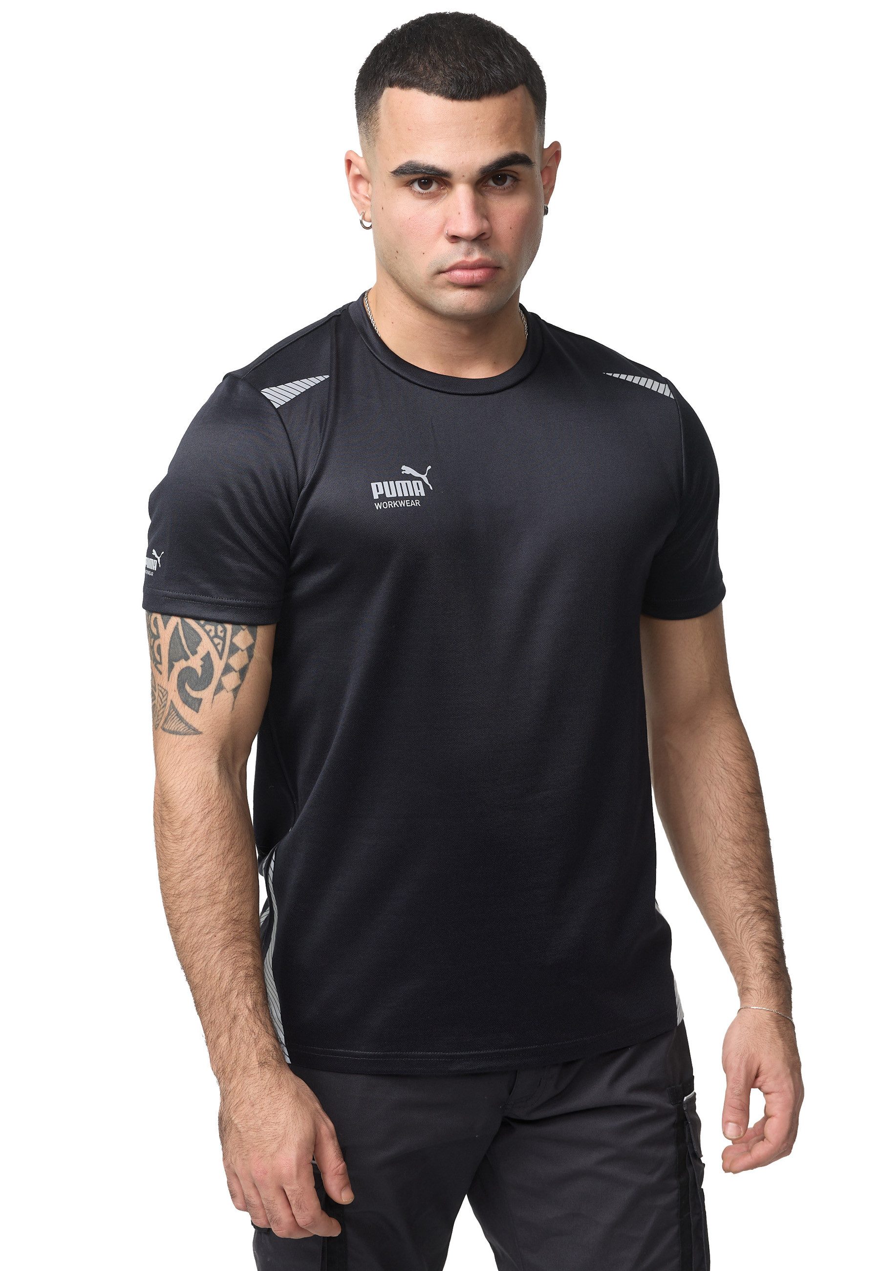 PUMA Workwear T-Shirt ESSENTIALS Arbeitsshirt aus robustem Gewebe und Reflektoren für Herren – Bild 4 von 5