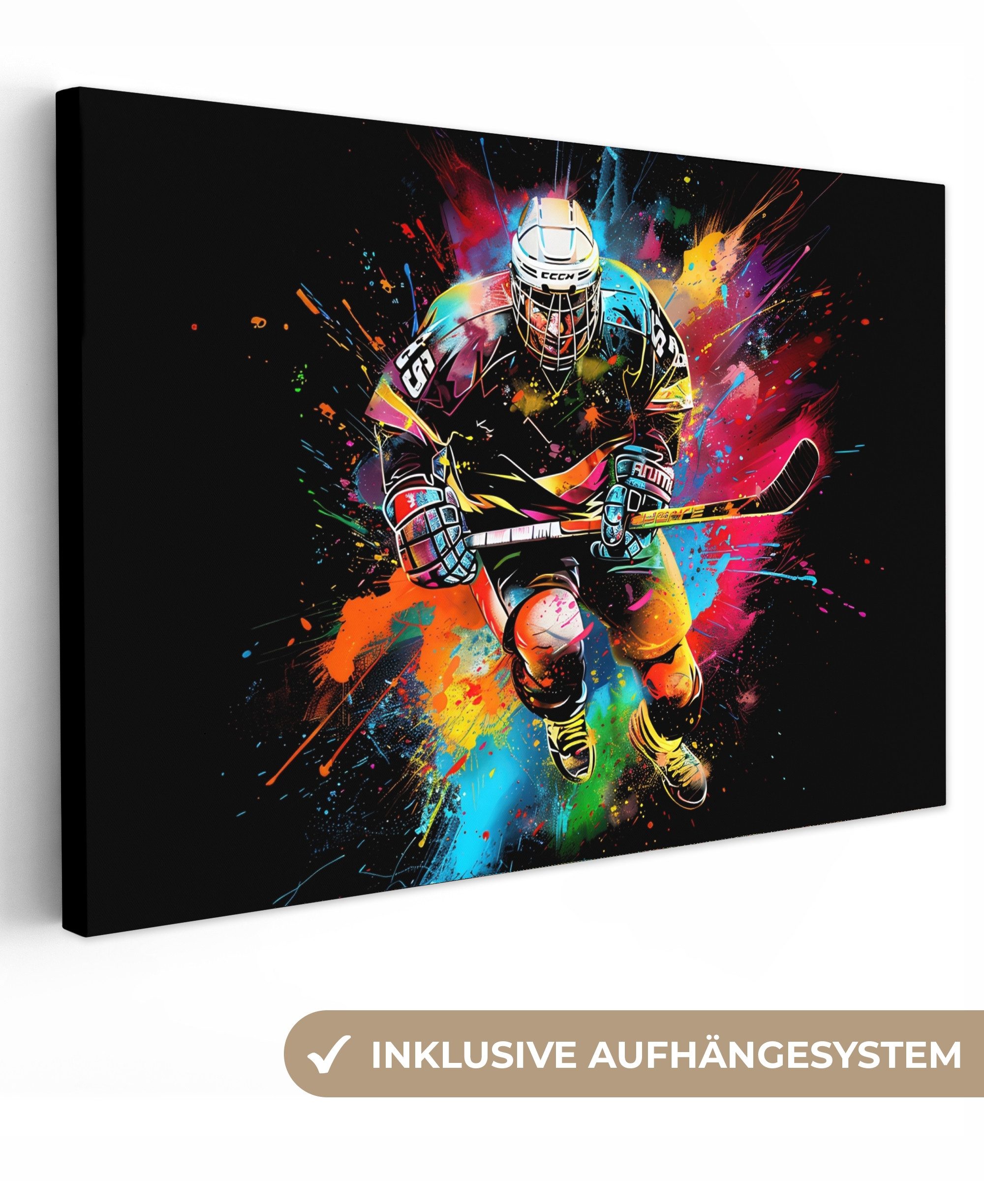 OneMillionCanvasses® Leinwandbild Graffiti - Sport - Eishockey - Eishockey, günstig online kaufen