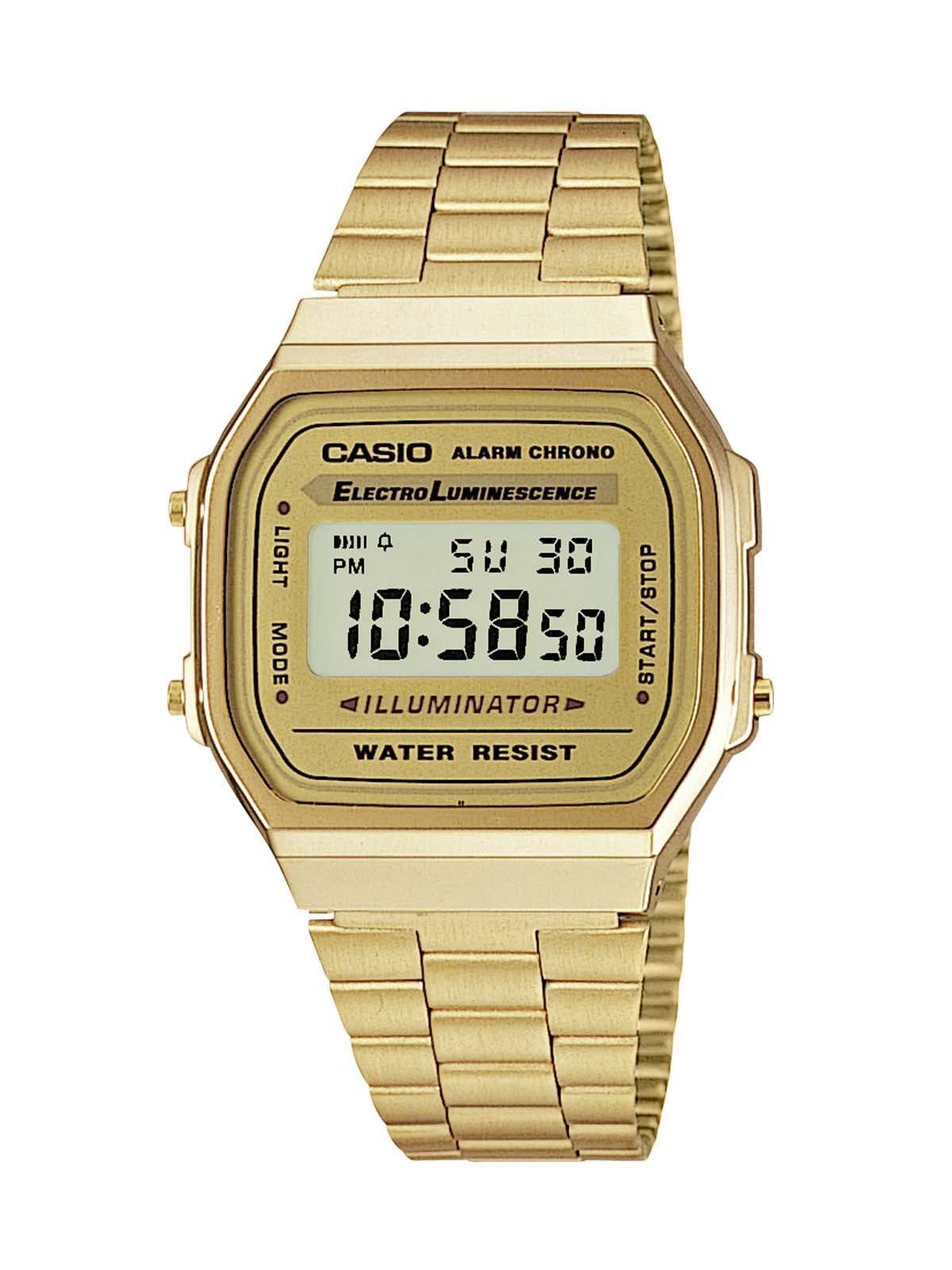CASIO VINTAGE Chronograph A168WG-9EF, Quarzuhr, Armbanduhr, Damenuhr, Herrenuhr, Digitaluhr,Edelstahlarmband