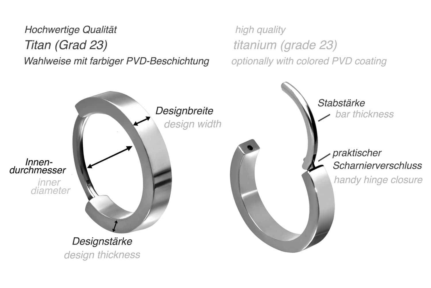 FILANGO Paar Creolen Titan Ohrclicker Creolen günstig online kaufen