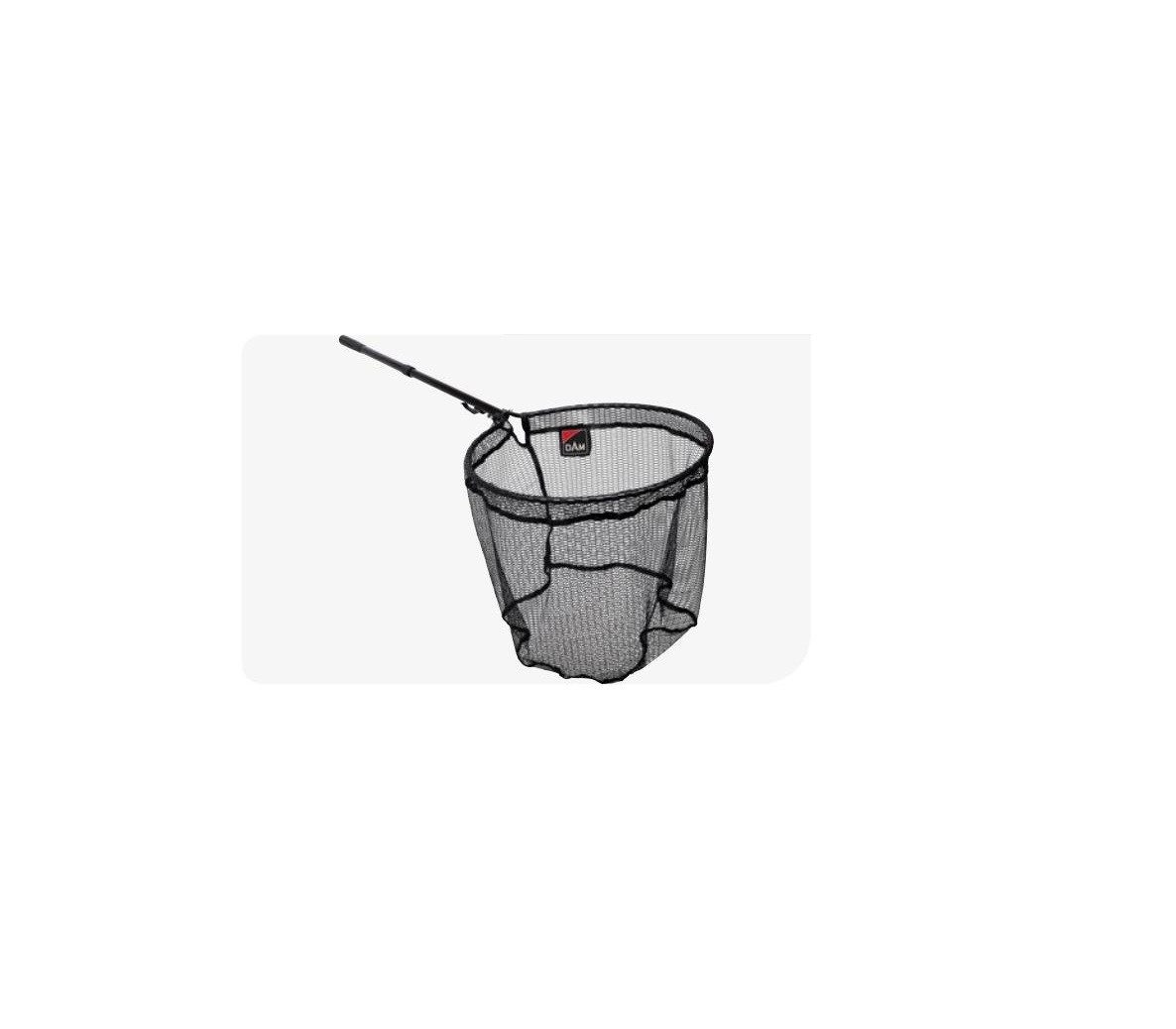 DAM Fishing Kescher MANITOBA FLIP OVER TWIST N LOCK - Teleskop Kescher 62-107cm (1-St), Schütteln und Trocknen - schwarzes knotenloses Netz