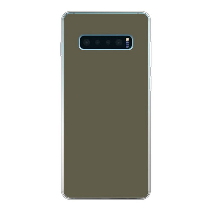 MuchoWow Handyhülle Grau - Warm - Herbst Phone Case Handyhülle Samsung Galaxy S10+ Silikon Schutzhülle