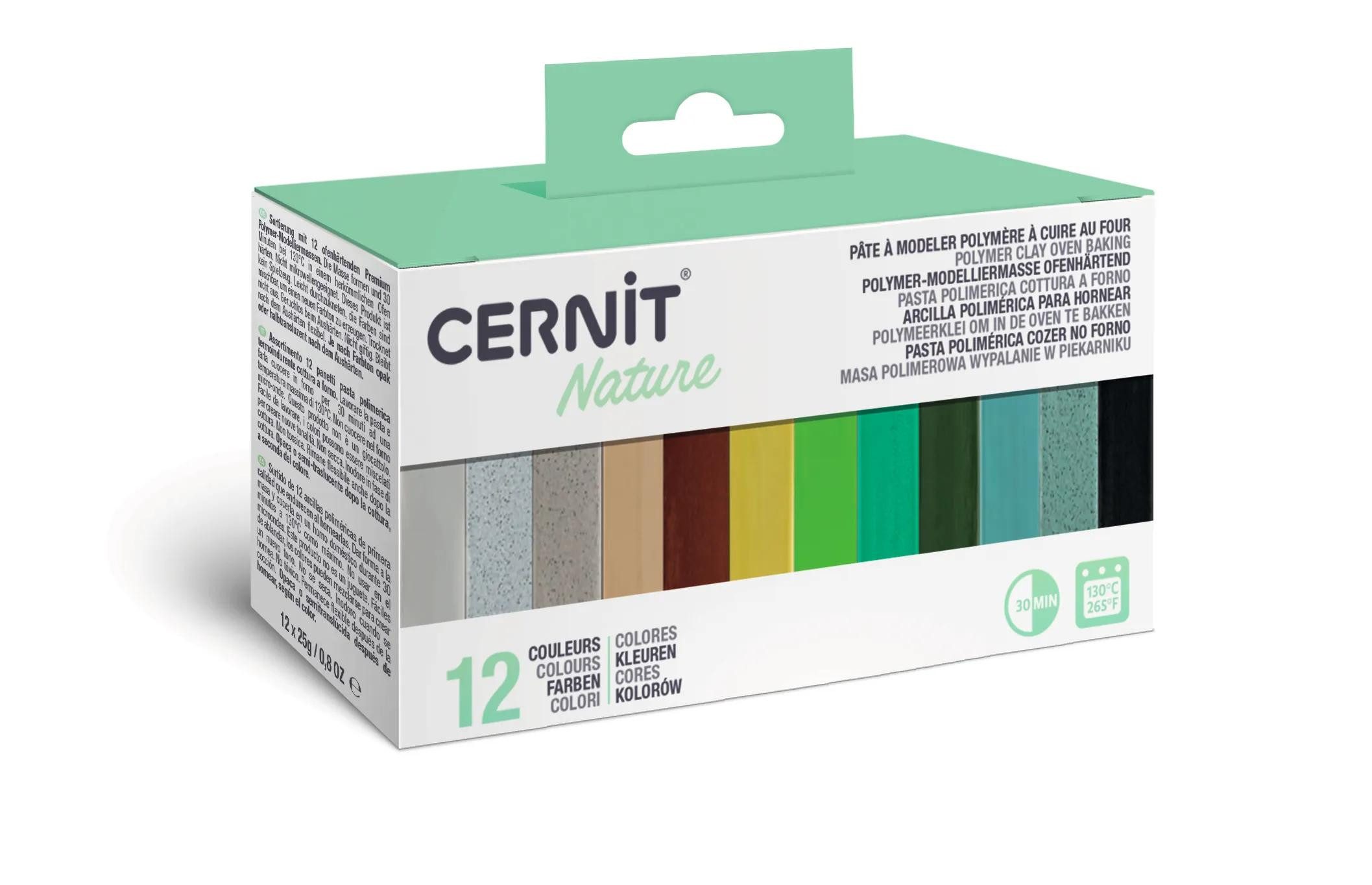 Cernit Modelliermasse Sortiment natürliche Farben - Mehrfarbig CEASS004C, Sortierung Blöcke