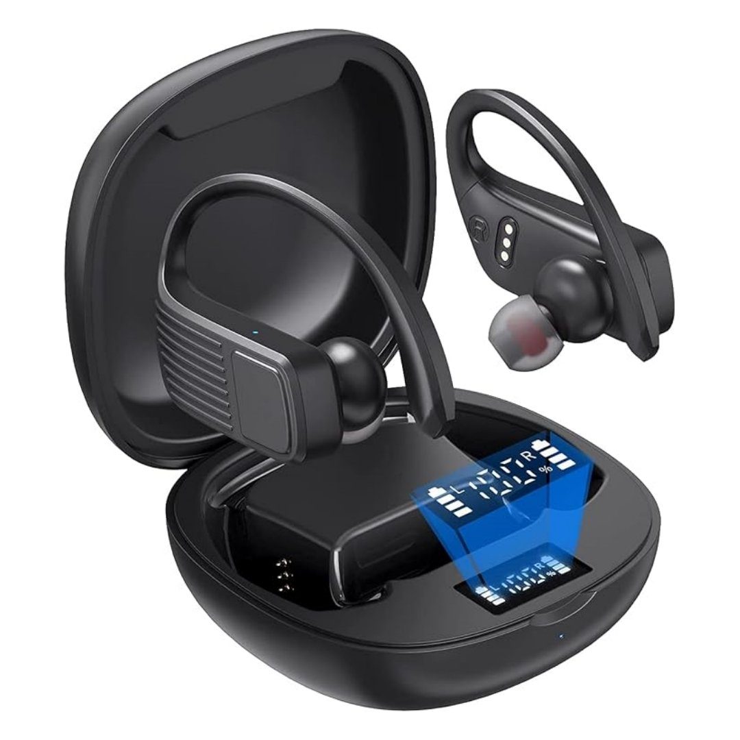 Ciskotu Bluetooth Kopfhörer Sport, In Ear Kopfhörer Kabellos Bluetooth Bluetooth-Kopfhörer (Voice Assistant, Bluetooth, Bluetooth-Kopfhörer (Bluetooth, Voice Assistant, Stereo) Schwarz