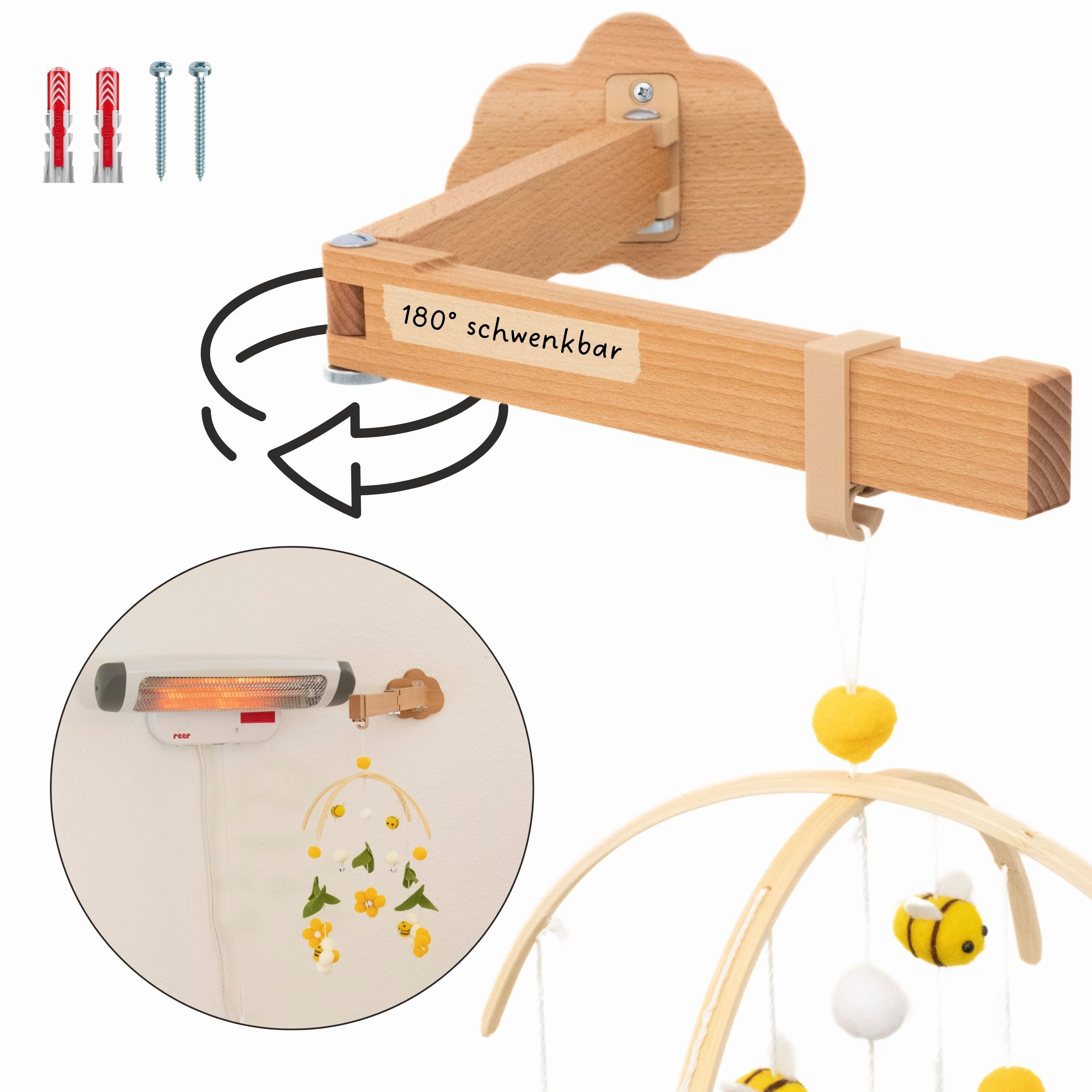 Astrein Wandhalter ASTREIN®, Mobile Halterung für die Wand, Schwenkbarer Halter