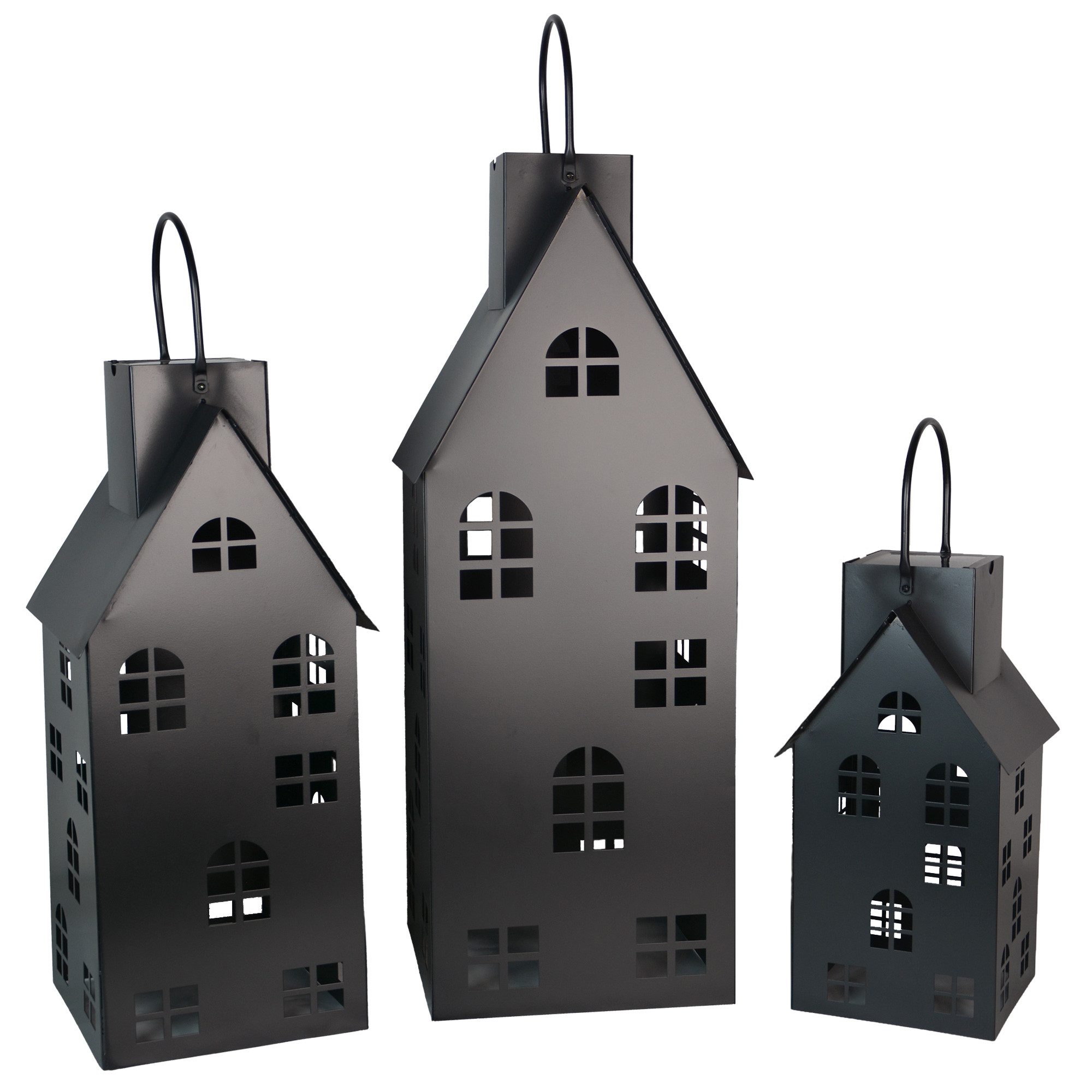 UNUS GARDEN LED Solarleuchte Metall-Häuser groß 3er Set (80cm,60cm,40cm), M günstig online kaufen