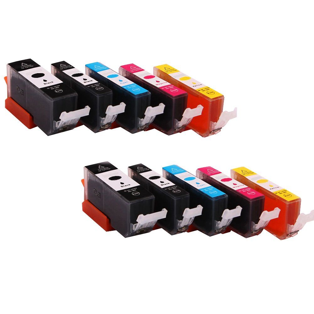 ABC Tintenpatrone (Kompatibles Set 10x Druckerpatrone für Canon PGI-520 CLI-521 Pixma, 700 MP540 MP550 MP560 MP620 MP630 MP640 MP640R MP980 MP990 MX860 MX870)