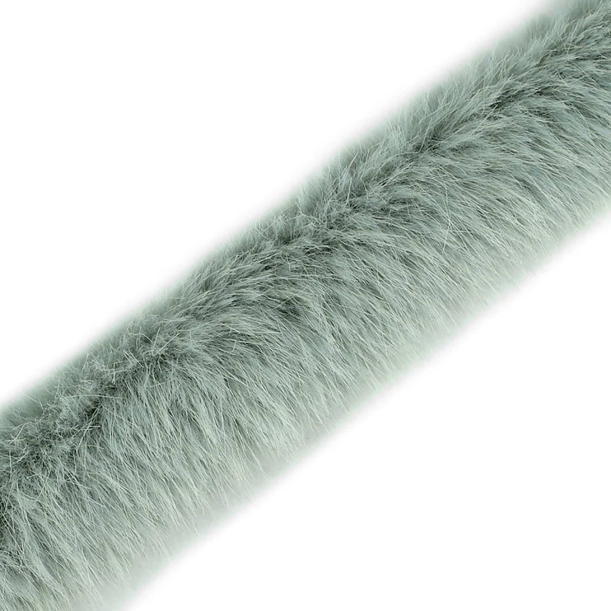 maDDma Webband Fellborte rund ab 1m x 3 cm Meterware Fellbesatz Kunstfell Kunstpelz, blassgrün