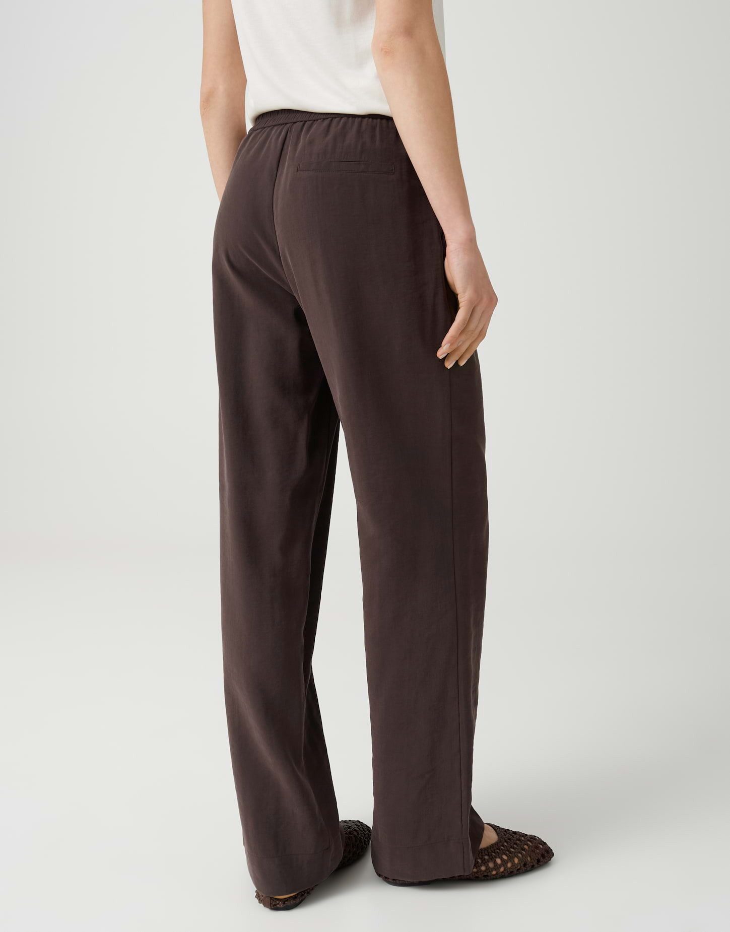 OPUS Stoffhose MAROU FRENCH Wide Leg Pants aus Cotton Modal Twill schräge Eingrifftaschen