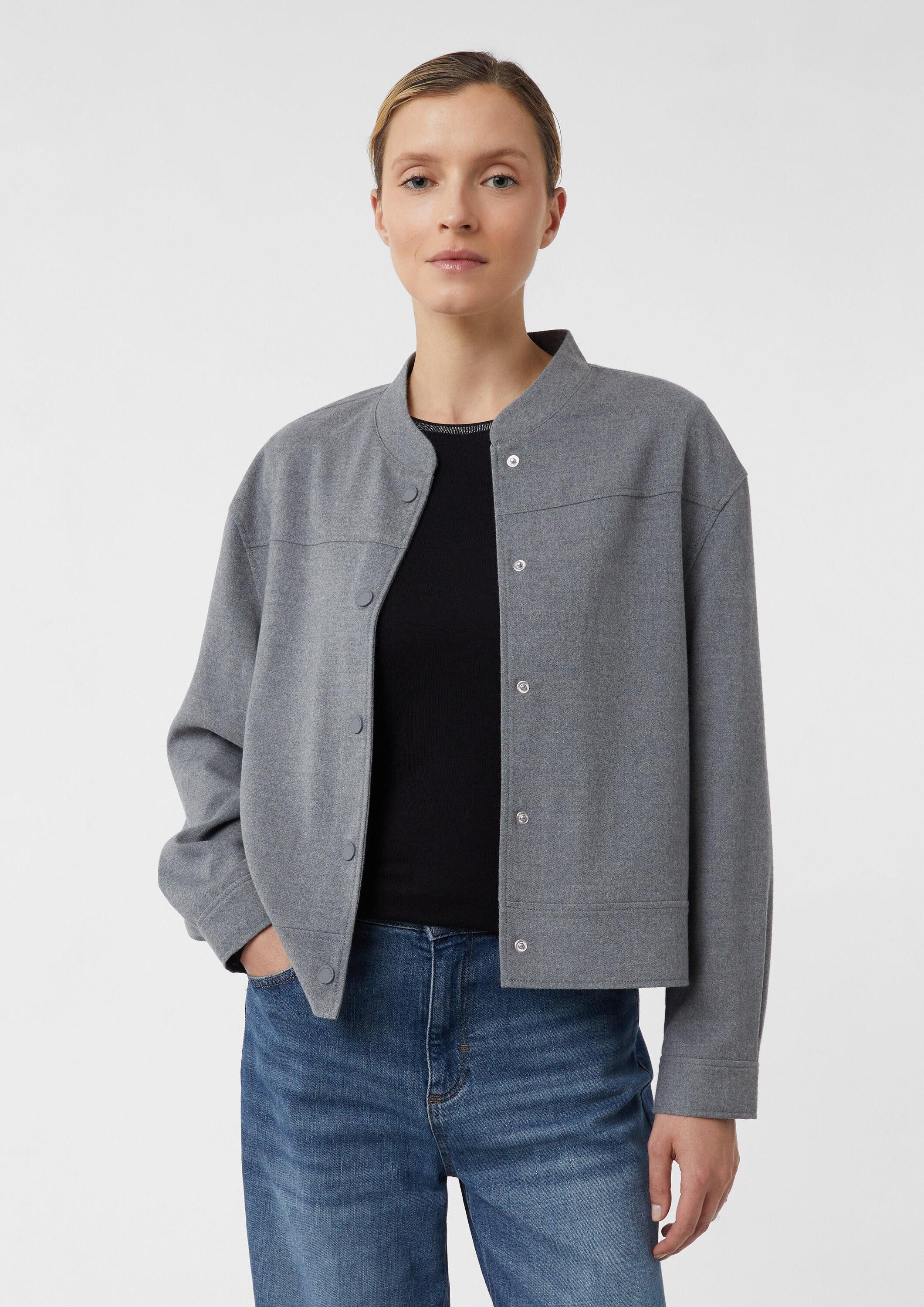 comma Funktionsjacke Indoor-Jacke Lässige College-Jacke aus weichem Flanell günstig online kaufen