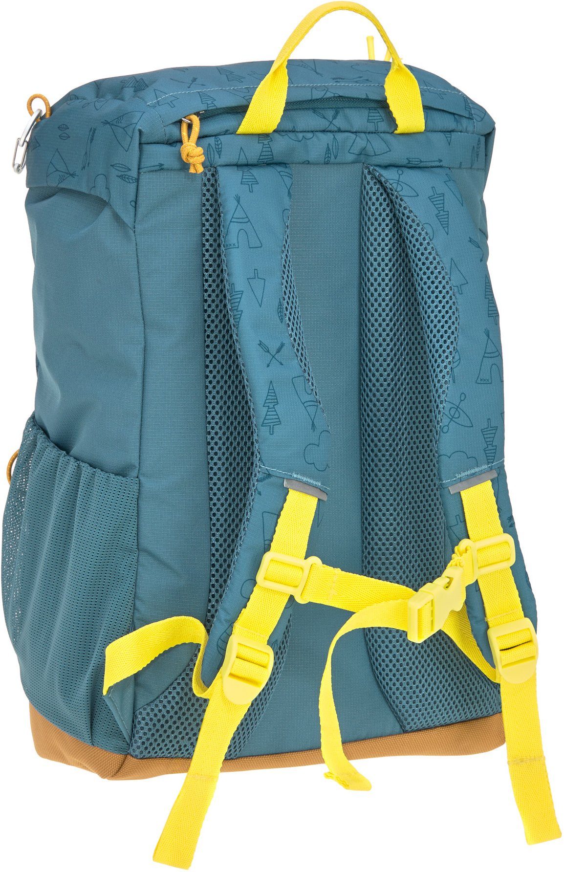 LÄSSIG Kinderrucksack Adventure, Blue, Big Backpack, inkl. thermoisolierter Sitzunterlage; aus recyceltem Material