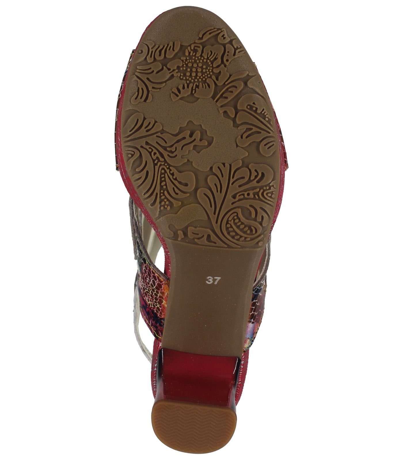 LAURA Riemchensandalette Leder/Textil VITA Sandalen Rot