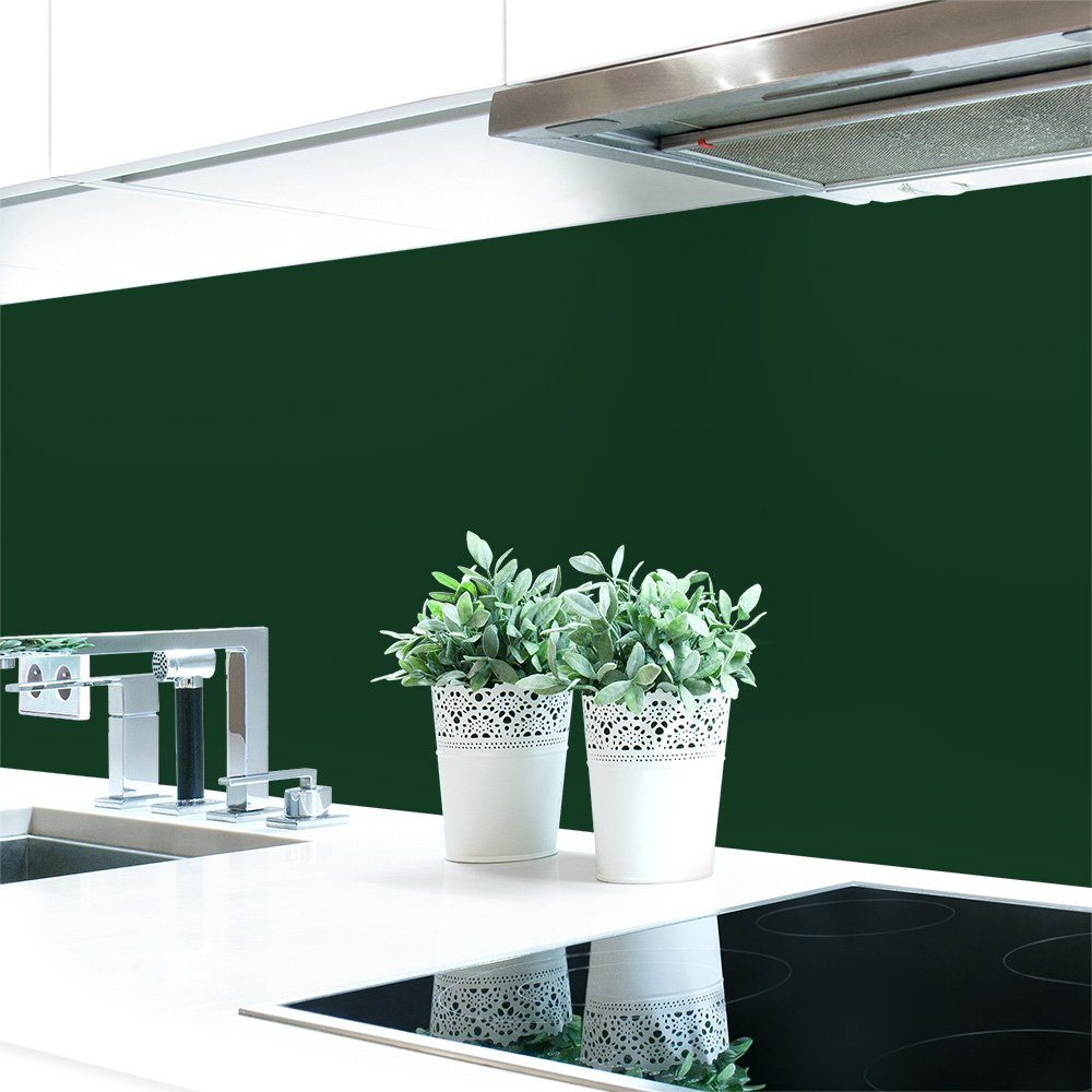 DRUCK-EXPERT Küchenrückwand Küchenrückwand Grüntöne Unifarben Premium Hart-PVC 0,4 mm selbstklebend Tannengrün ~ RAL 6009
