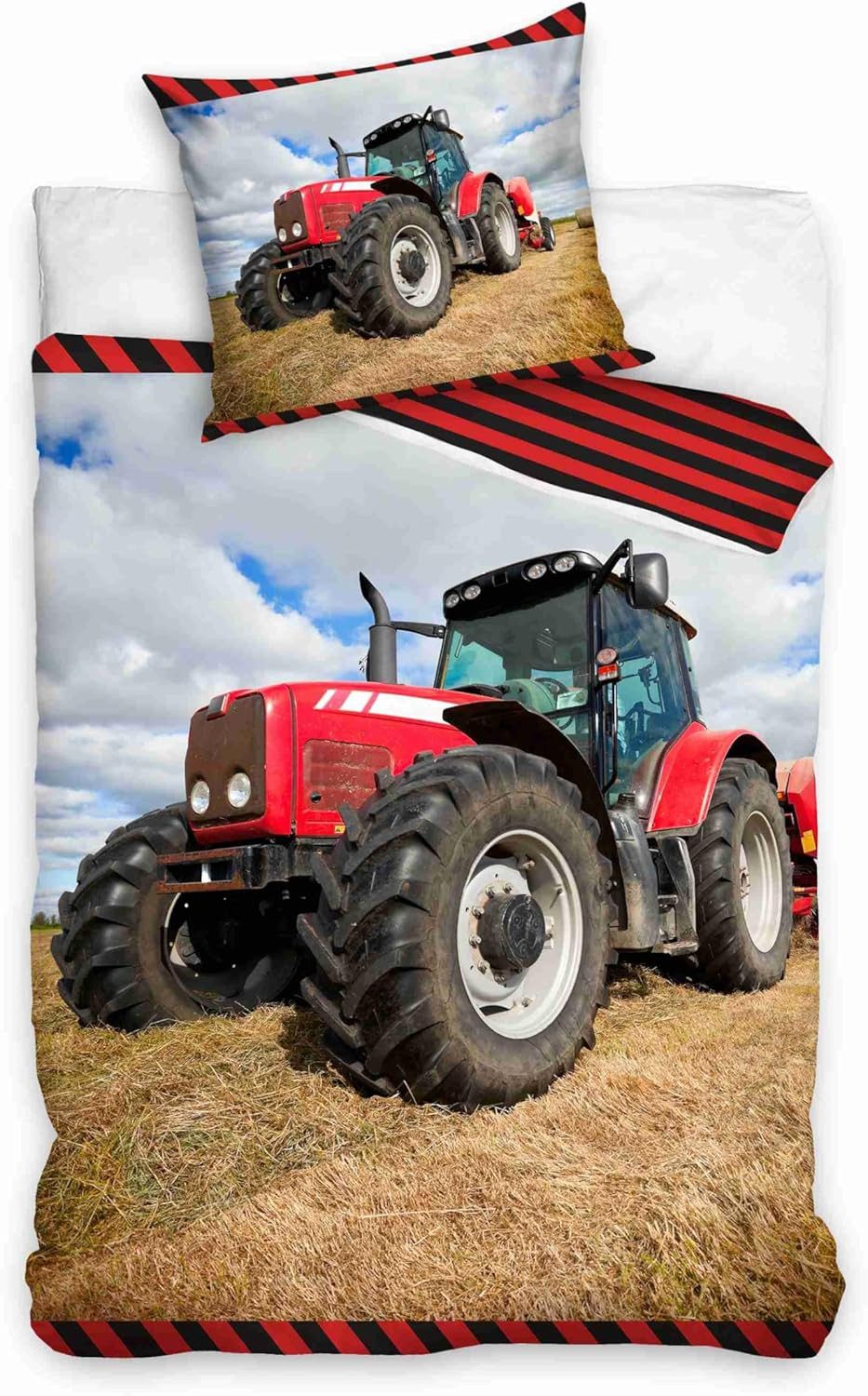 Carbotex Bettwäsche Roter Traktor - Wende-Bettwäsche-Set, 135x200 & 80x80 T günstig online kaufen