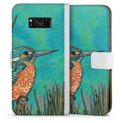 DeinDesign Handyhülle »Tiere Vogel Malerei Kingfisher«, Samsung Galaxy S8 Plus Hülle Handy Flip Case Wallet Cover