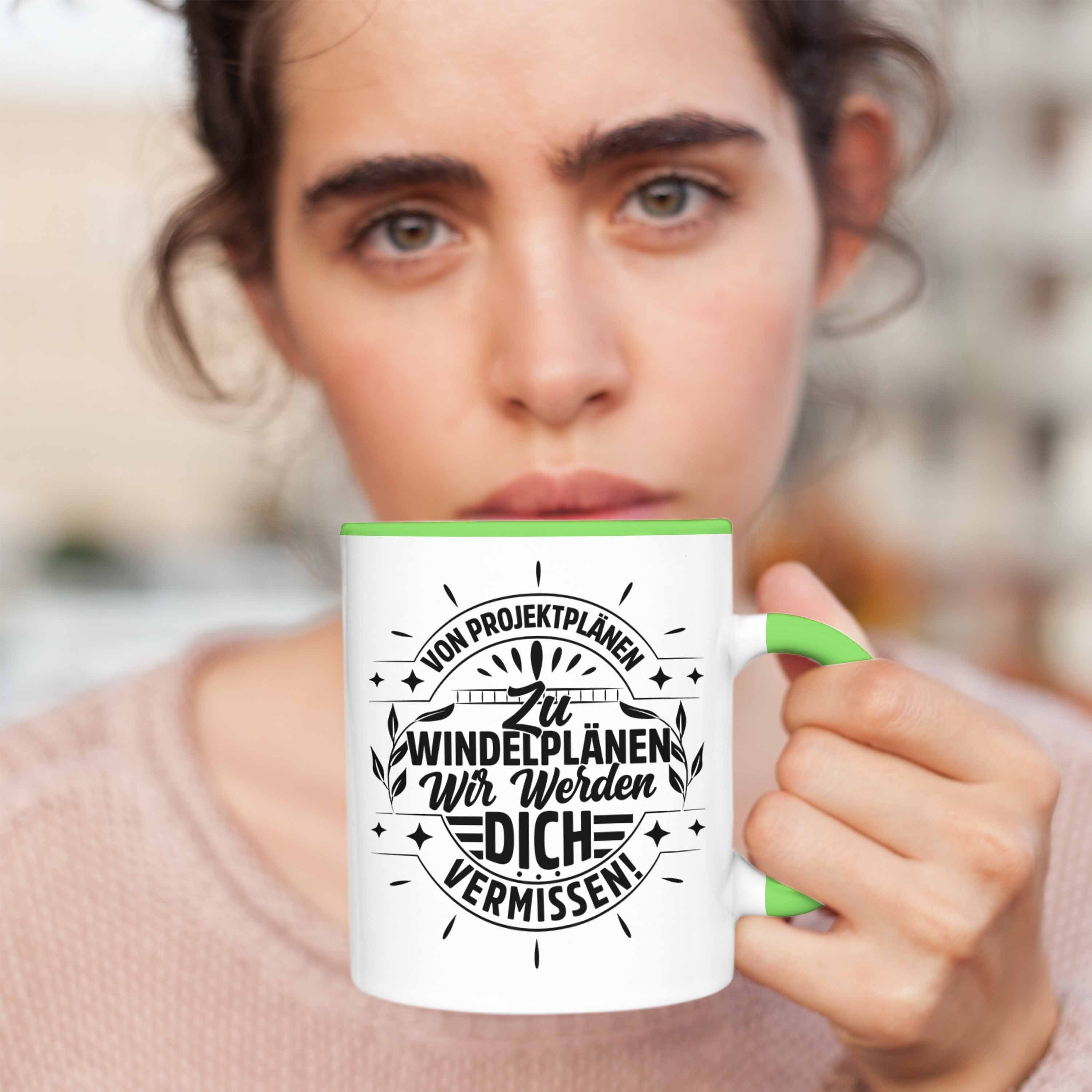 Trendation Tasse Mutterschutz Tasse Grün Kollegi Abschied Geschenk Mutterschutz Kaffeetasse