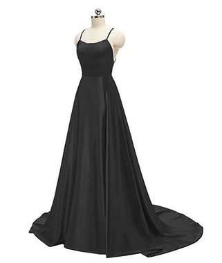 BlauWave Abendkleid Damen Satin A-Linie Backless Hochzeitskleid (1-tlg) Elegant Lange Ballkleider
