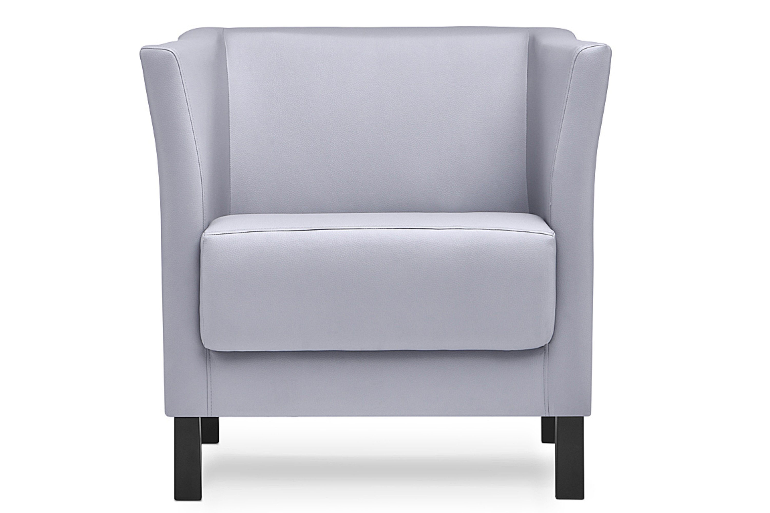 Konsimo Sessel ESPECTO Sessel, hohe weiche grau grau Massivholzbeine, Sitzfläche grau Rückenlehne, hohe | Kunstleder und 