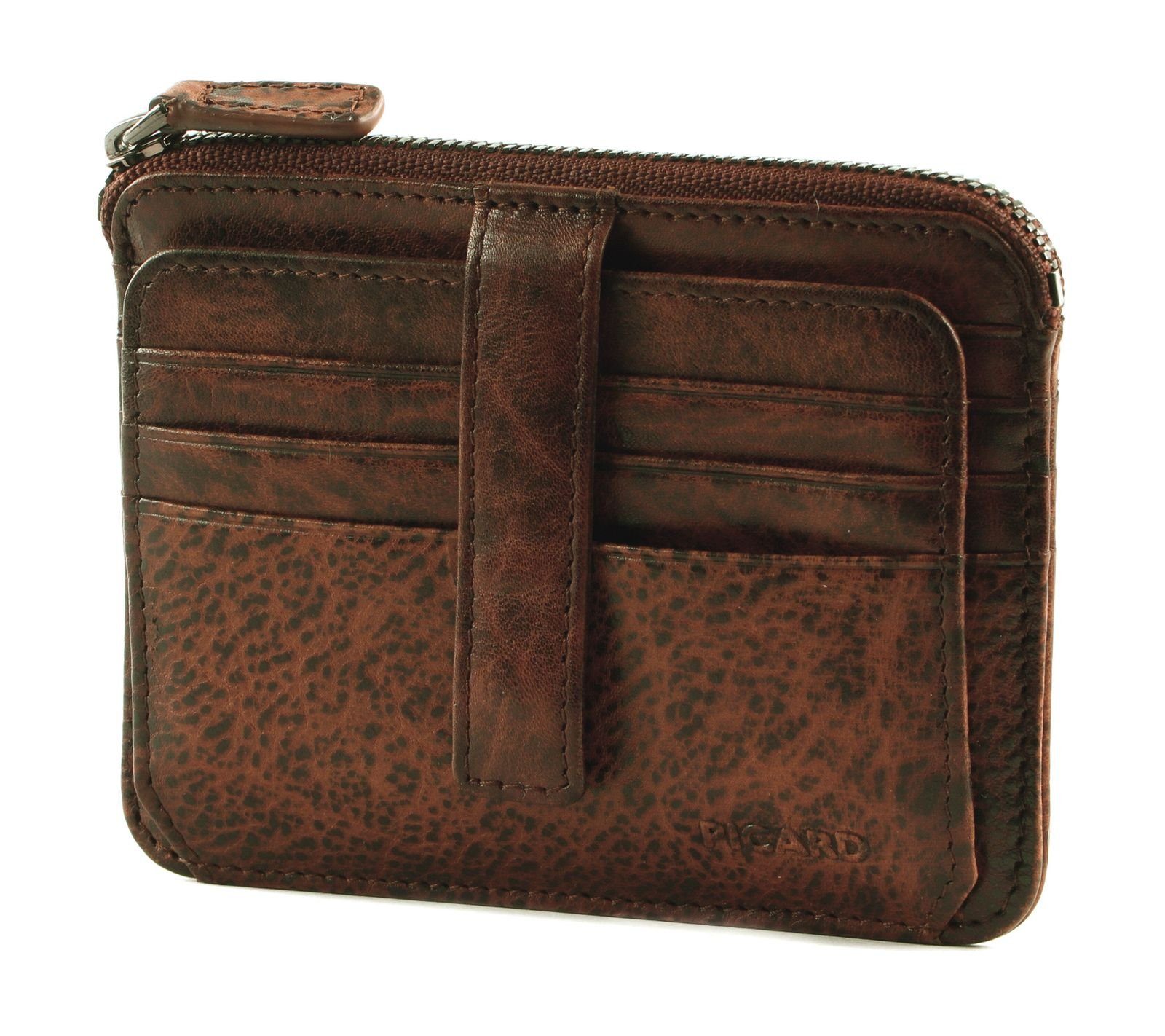 Cartera Vintage Picard Hans 1 Color Antracita | Cuero Auténtico De Vaca | 14 Ranuras Tarjetas RFID | Hecha A Mano