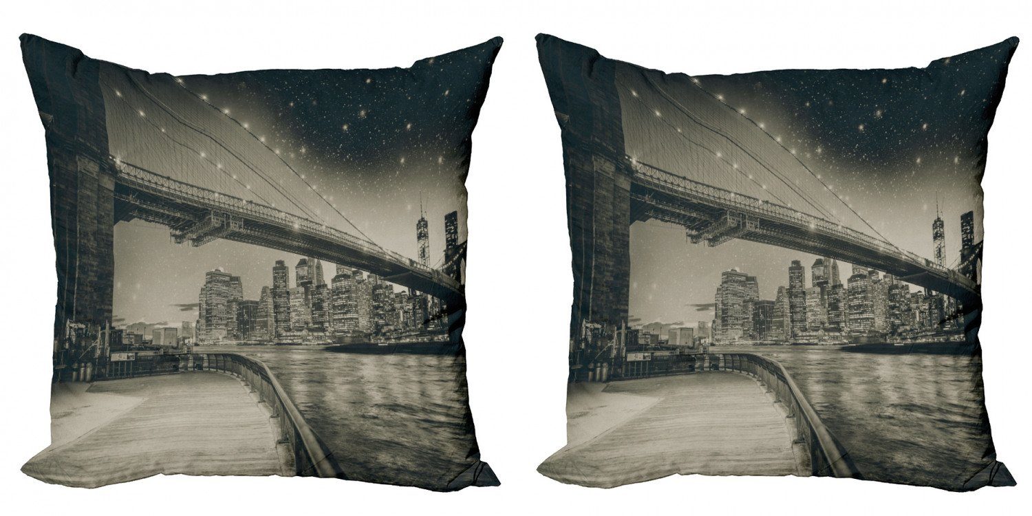 Abakuhaus Stück), York Doppelseitiger Modern Digitaldruck, New (2 Brooklyn-Brücke Accent Nacht Kissenbezüge