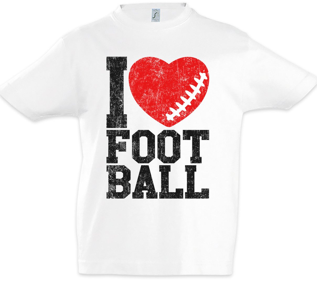 Print-Shirt I Love Football II Kinder T-Shirt American US USA Hearts Heart Herz