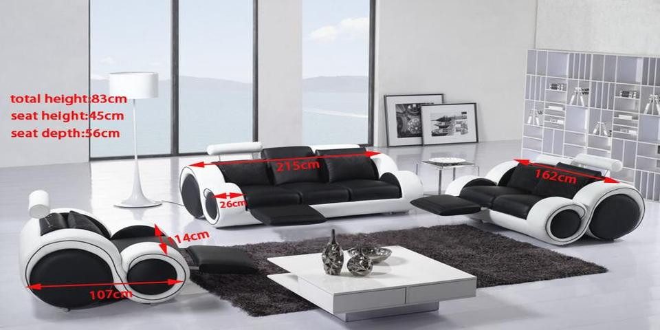 Xlmoebel Polstergarnitur Ledergarnitur mit Relaxfunktion in elegantem Design, (3-tlg., Sofagarnitur 3+2+1 Sitzer), Hergestellt in Europa