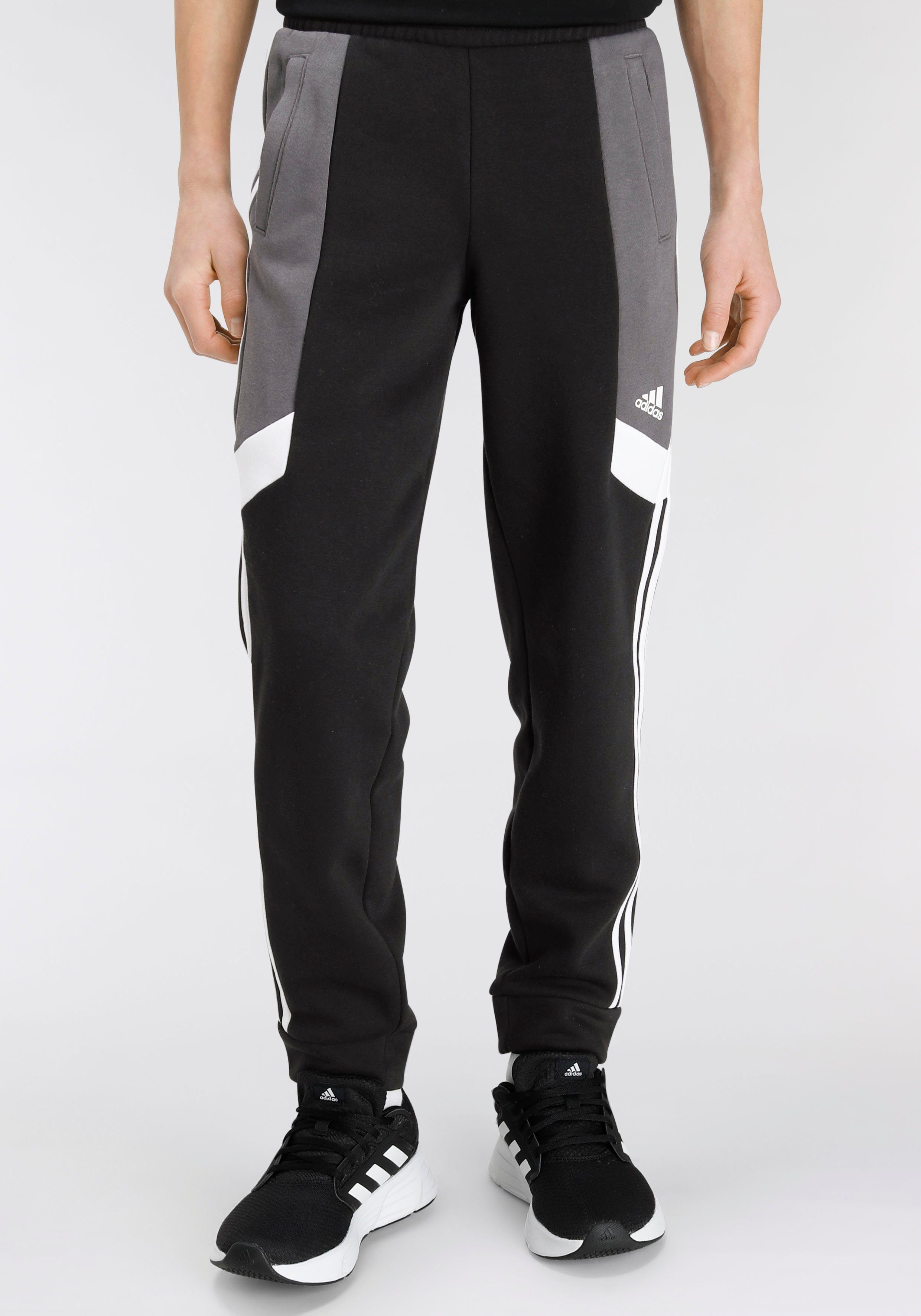 Grey Sporthose / (1-tlg) / Black White adidas Five 3STREIFEN HOSE Sportswear COLORBLOCK