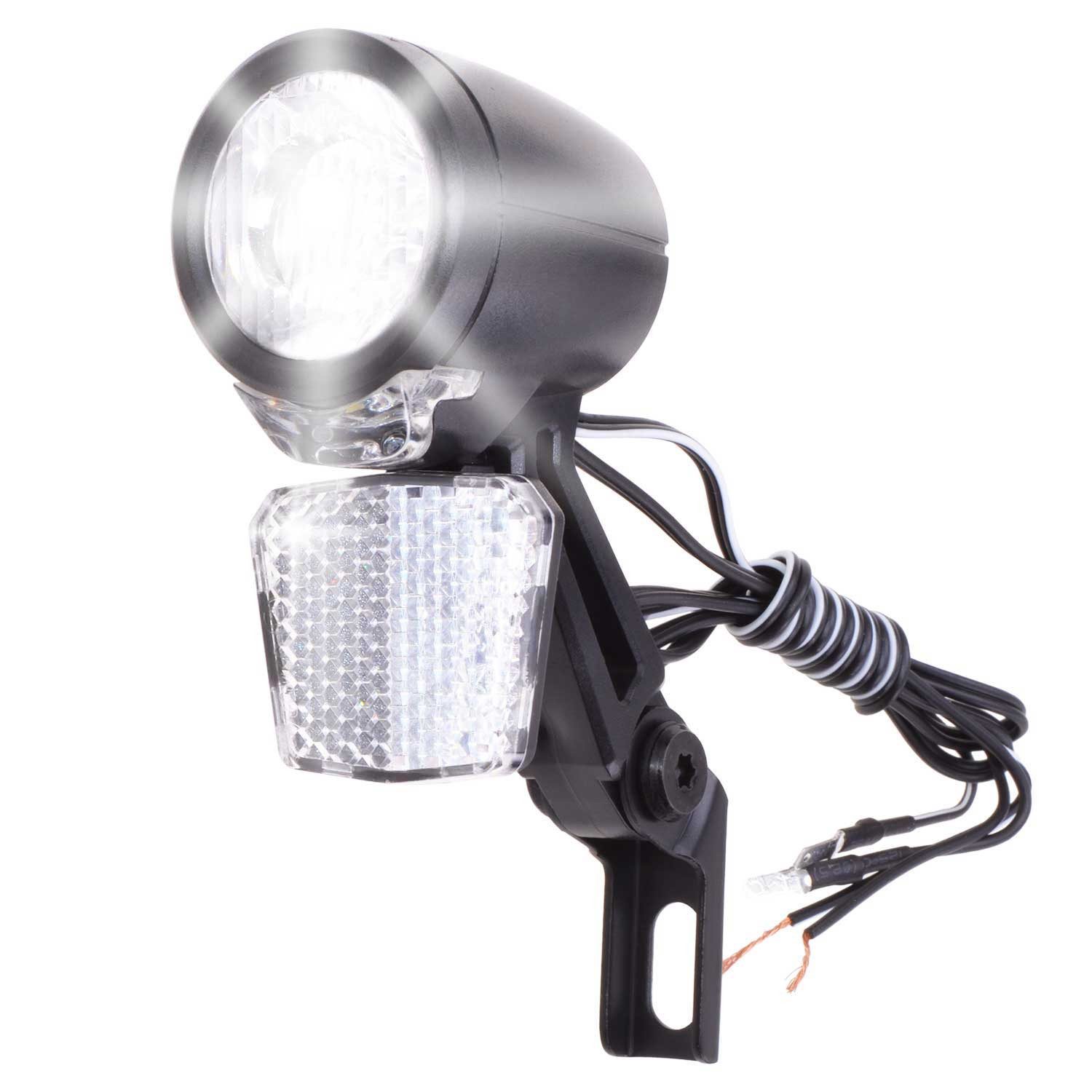 Filmer Fahrrad-Frontlicht LED Frontlicht 30Lux Dynamo Fahrradlicht, Fahrrad Scheinwerfer Standlicht Taglicht Reflektor StVZO zugelassen