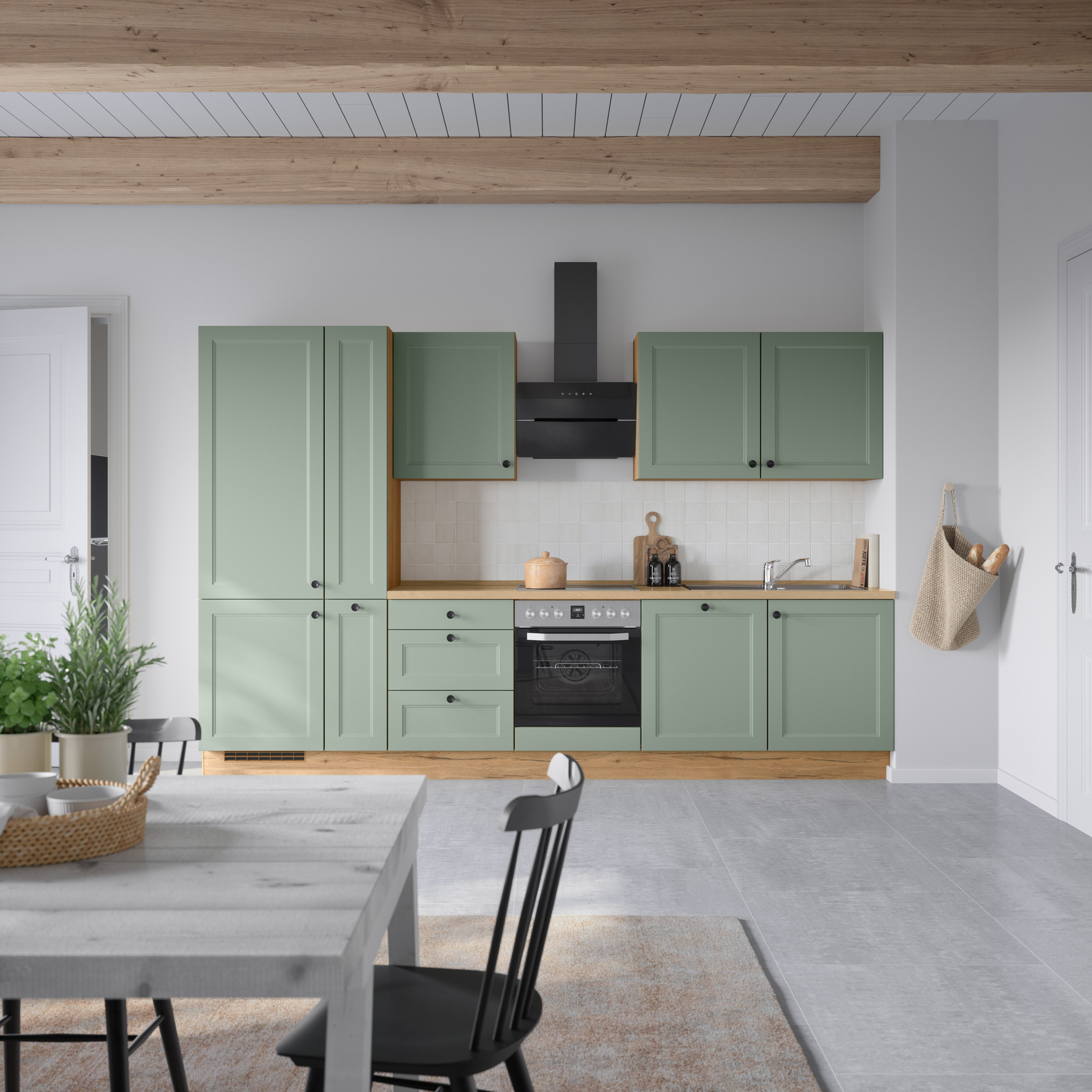 nobilia® Küchenzeile "Cascada II", NEU: individuell anpassbar mit gratis Profi-Beratung, vormontiert, Breite 330 cm, Ausrichtung wählbar, wahlw. mit E-Geräten