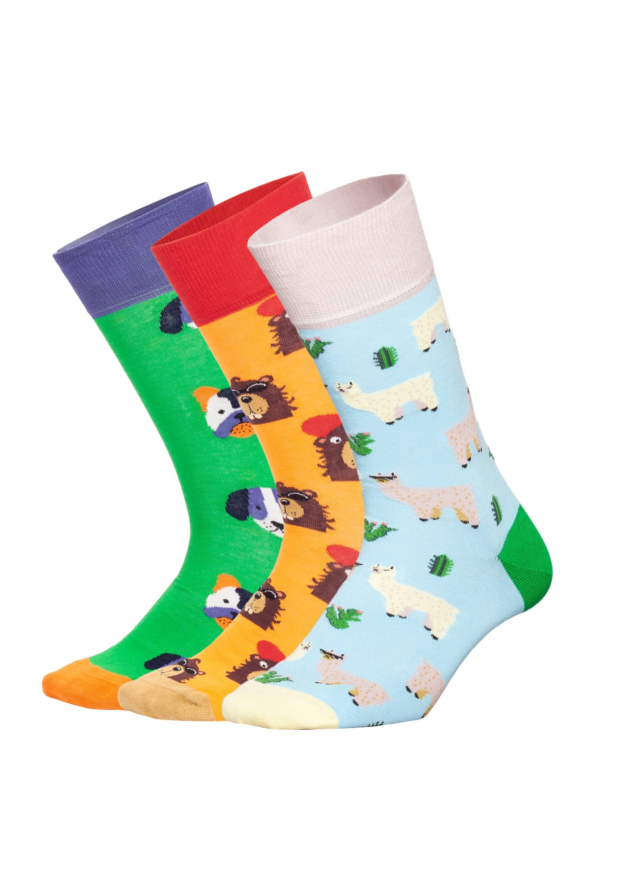 DillySocks Basicsocken Paws & Friends mit Geschenkbox Aus Baumwolle & recyceltem Polyamid
