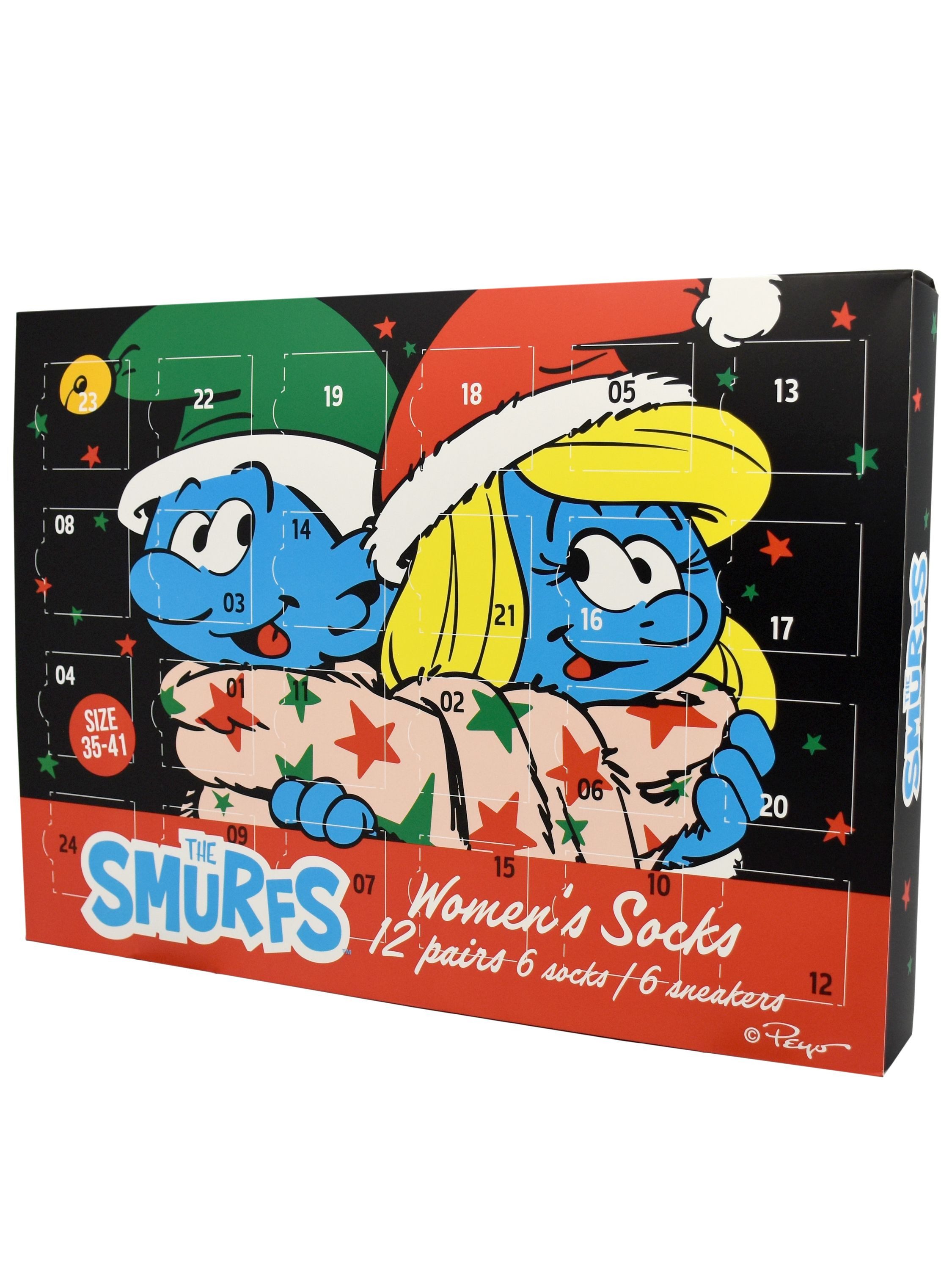 United Labels® Adventskalender Die Schlümpfe Socken Adventskalender mit 12 Paar kurz und lang – Bild 3 von 5