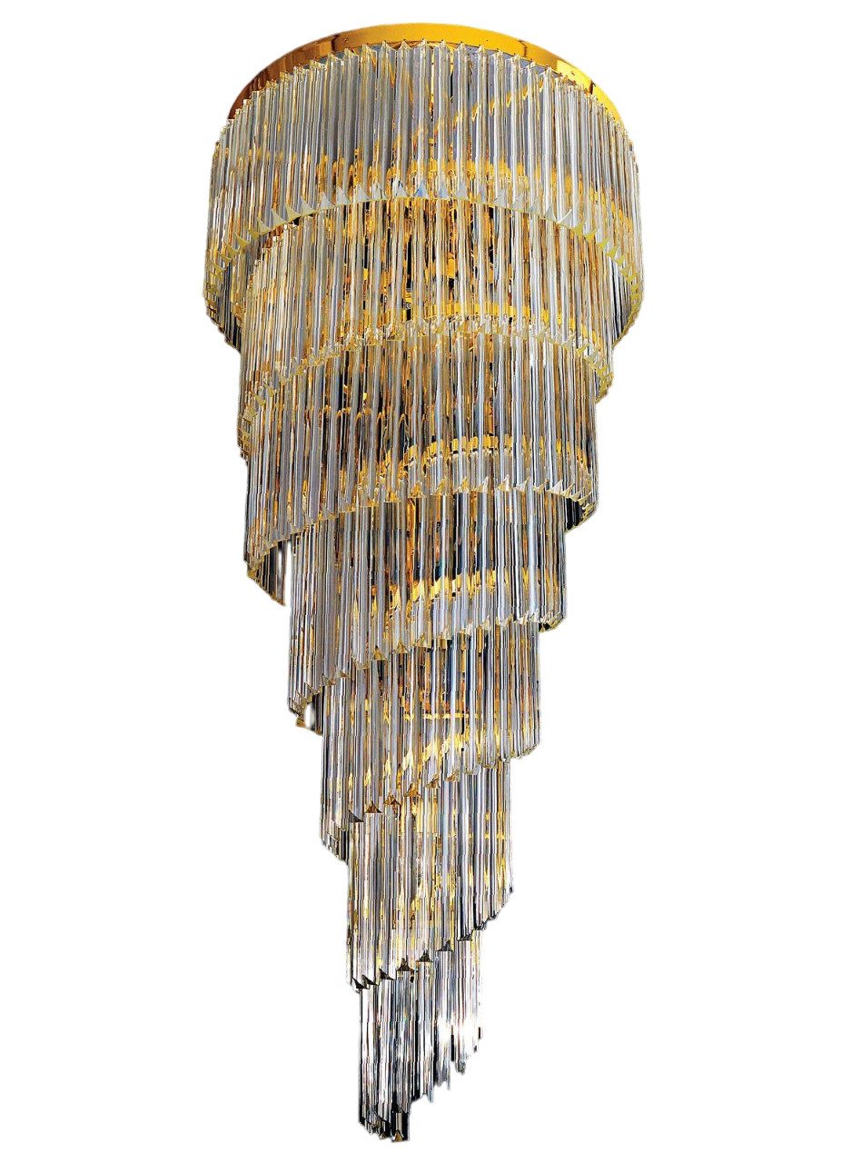 JVmoebel Kronleuchter Kristalle Kronleuchter Decken Luster Goldene Wohnzimmer Leuchte, Leuchtmittel wechselbar, Made in Europe